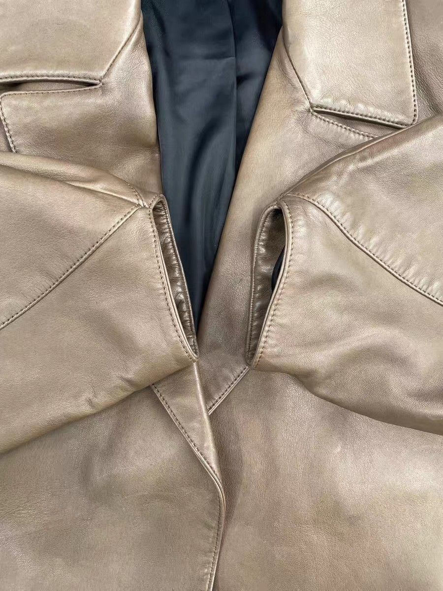 Yves Saint Laurent YSL Vintage Brown Lambskin Leather Jacket. Size S / US 4 / IT 40 - 10 Thumbnail