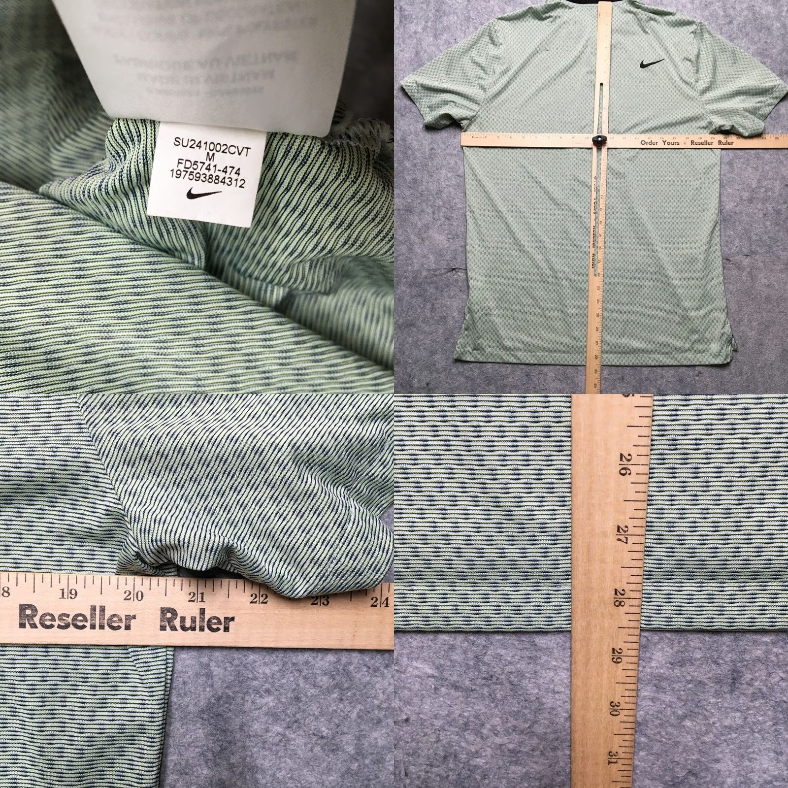 Nike Nike Golf Polo Shirt Men M Green Striped Dri-Fit Back Logo Pro Comfort Moisture Wicking Quick Dry Slim Fit, 90s, Modern, Sports Size US M / EU 48-50 / 2 - 9 Thumbnail
