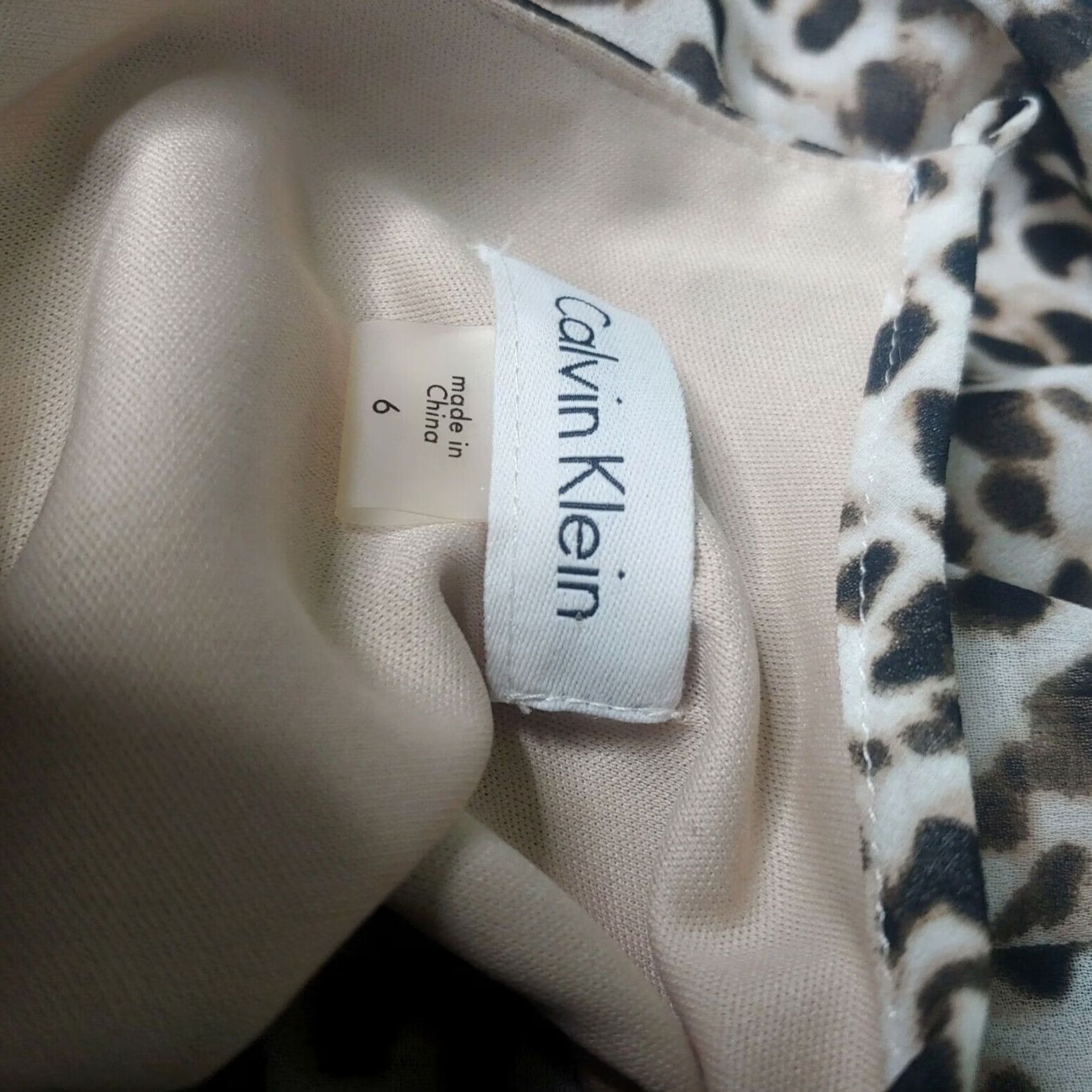 Calvin Klein Calvin Klein Shift Dress Size 6 Sleeveless Leopard Print Beige/Brown Women Everyday lightweight Size M / US 6-8 / IT 42-44 - 4 Thumbnail