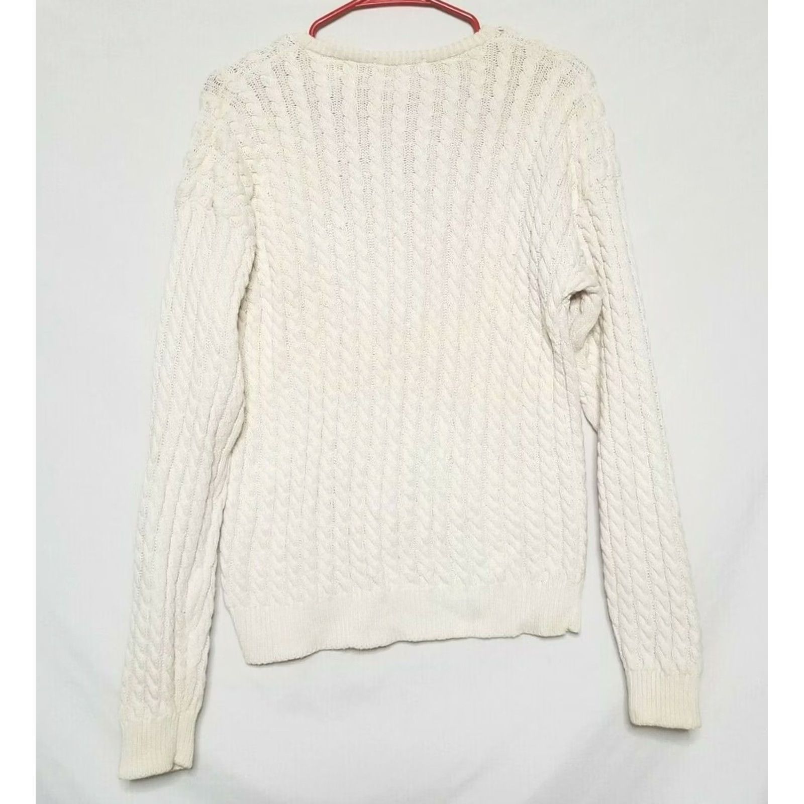 Brooks Brothers VTG Brooks Brothers Womens Sweater Cable-Knit Cotton Ivory Crewneck Pullover S Small Vintage Size S / US 4 / IT 40 - 2 Thumbnail