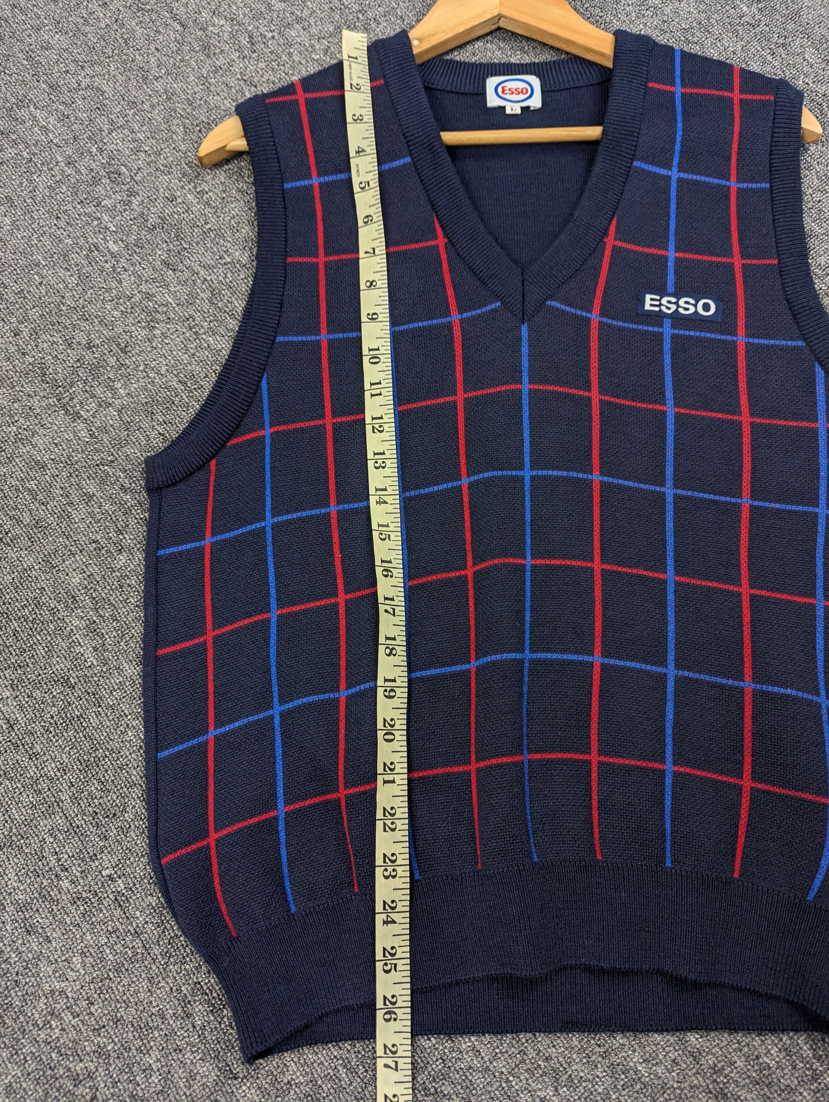 Japanese Brand Vintage 90s Esso Oil Acrylic Vest Jacket Size US M / EU 48-50 / 2 - 10 Thumbnail