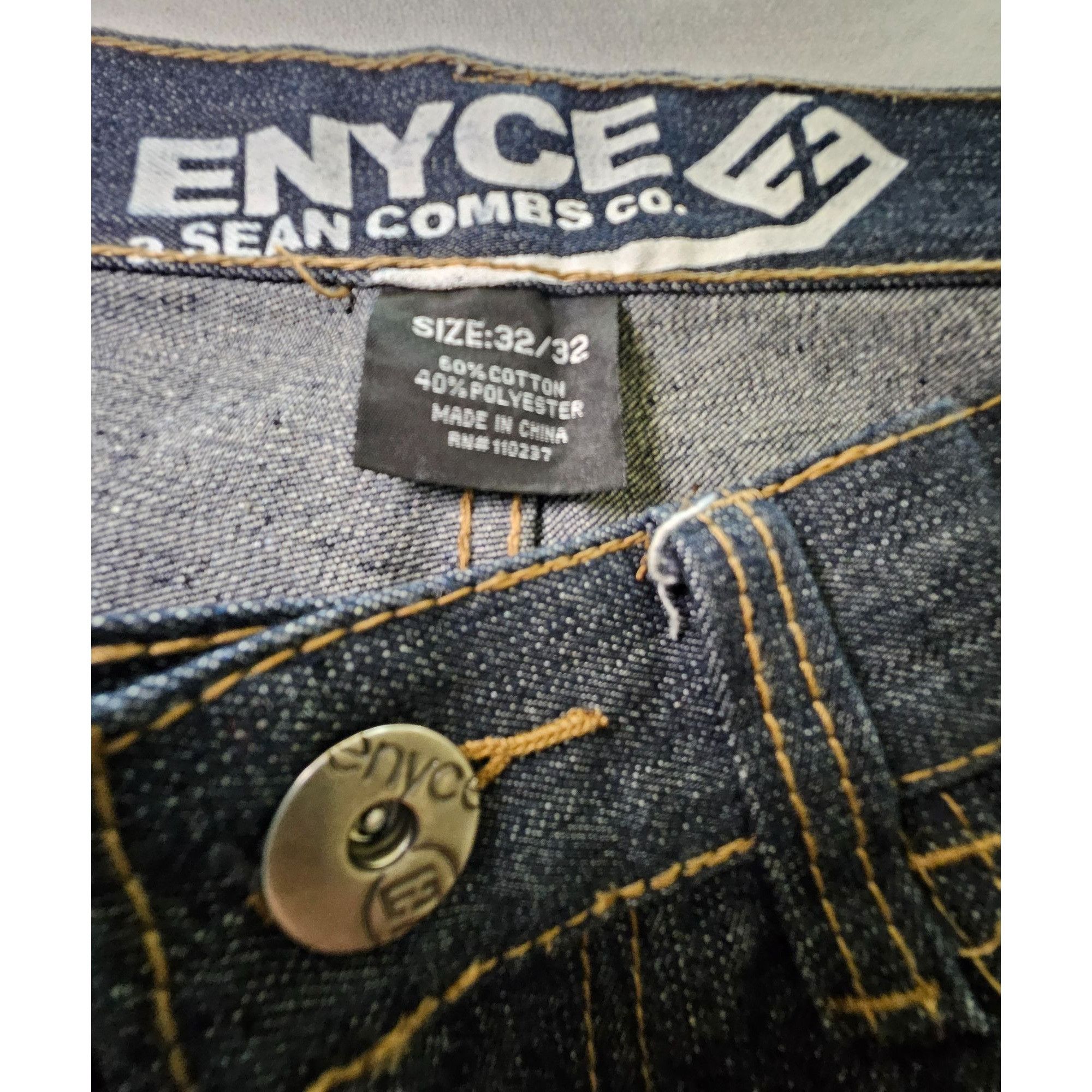Enyce Enyce Sean Combs Co Mens Navy Red Jeans Y2K 32 x 32 Vintage Size US 32 / EU 48 - 1 Thumbnail