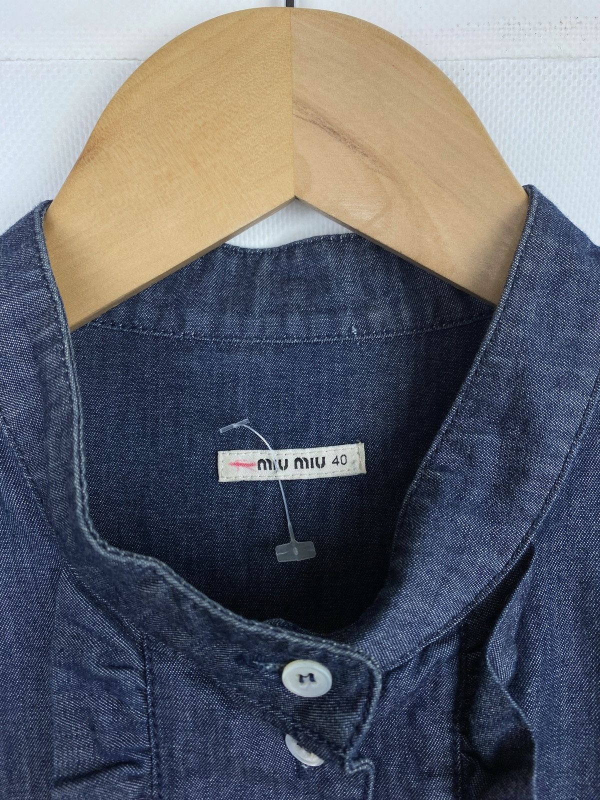 Miu Miu Miu Miu ladies long sleeve denim shirt dress size 40 blue Size S / US 4 / IT 40 - 15 Thumbnail