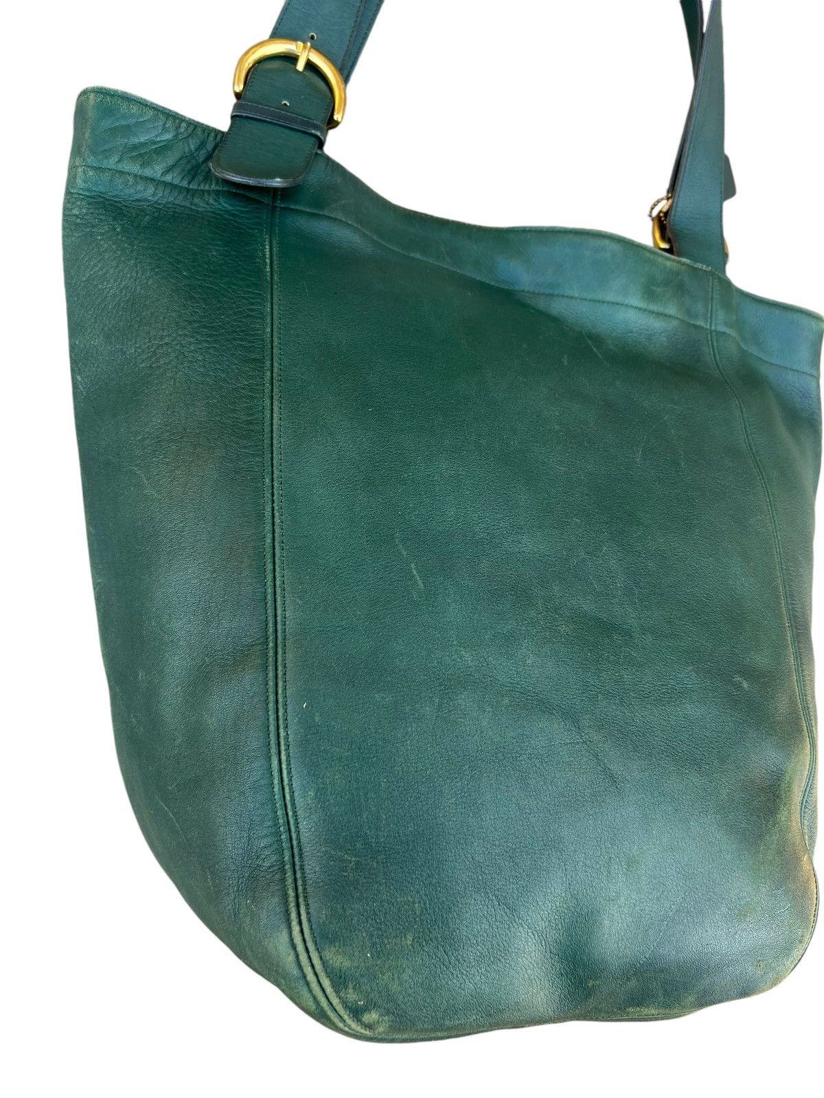 Leather Vintage 90s COACH Distressed Patina Leather Tote Bag Size ONE SIZE - 11 Thumbnail