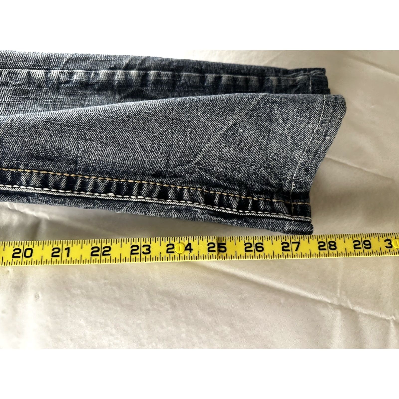 Denime True Luck Jeans Mens 32x28 Stretch Denim Straight Fit Size Thick Stitch Size US 32 / EU 48 - 6 Thumbnail