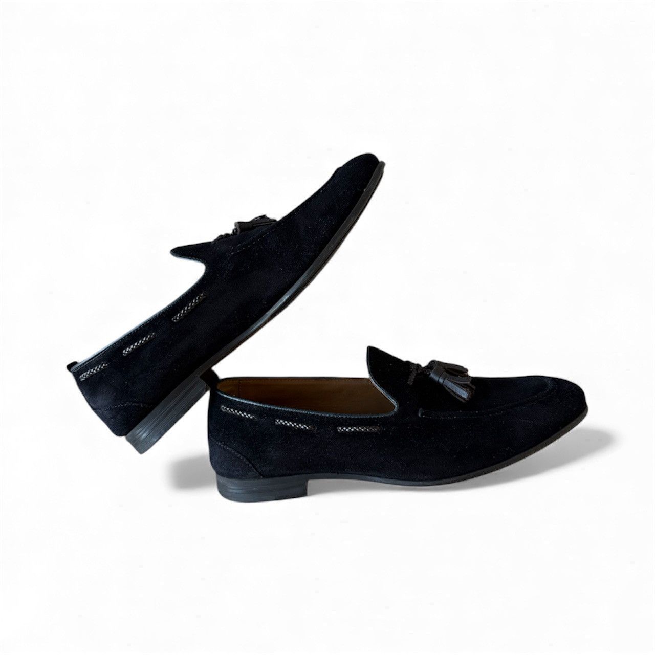 Zara Zara Man Navy Blue Suede Loafers - Size 44 Size US 11 / EU 44 - 2 Thumbnail