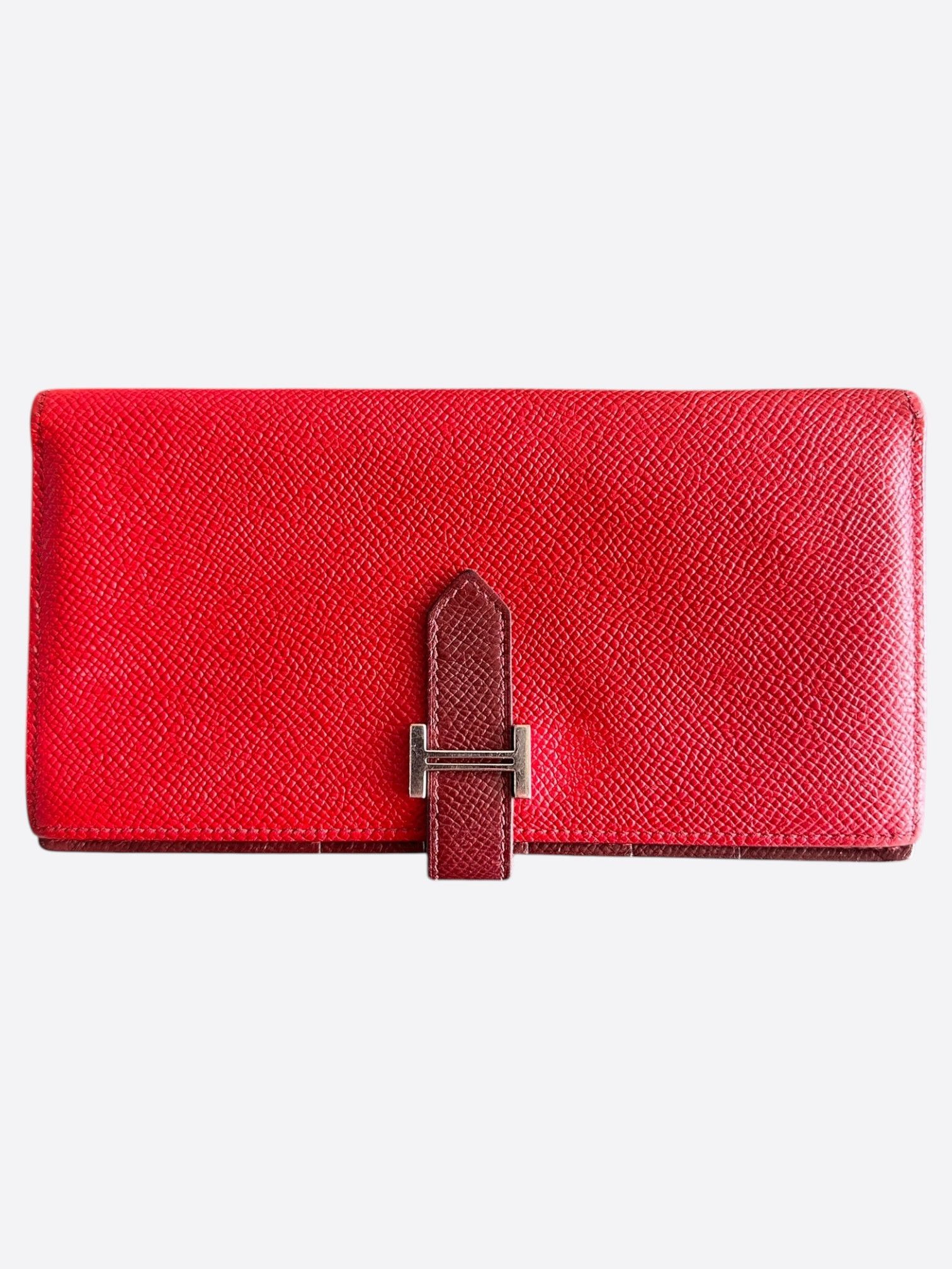 Hermes Hermes Red Epsom Bearn Wallet Size ONE SIZE - 1 Thumbnail