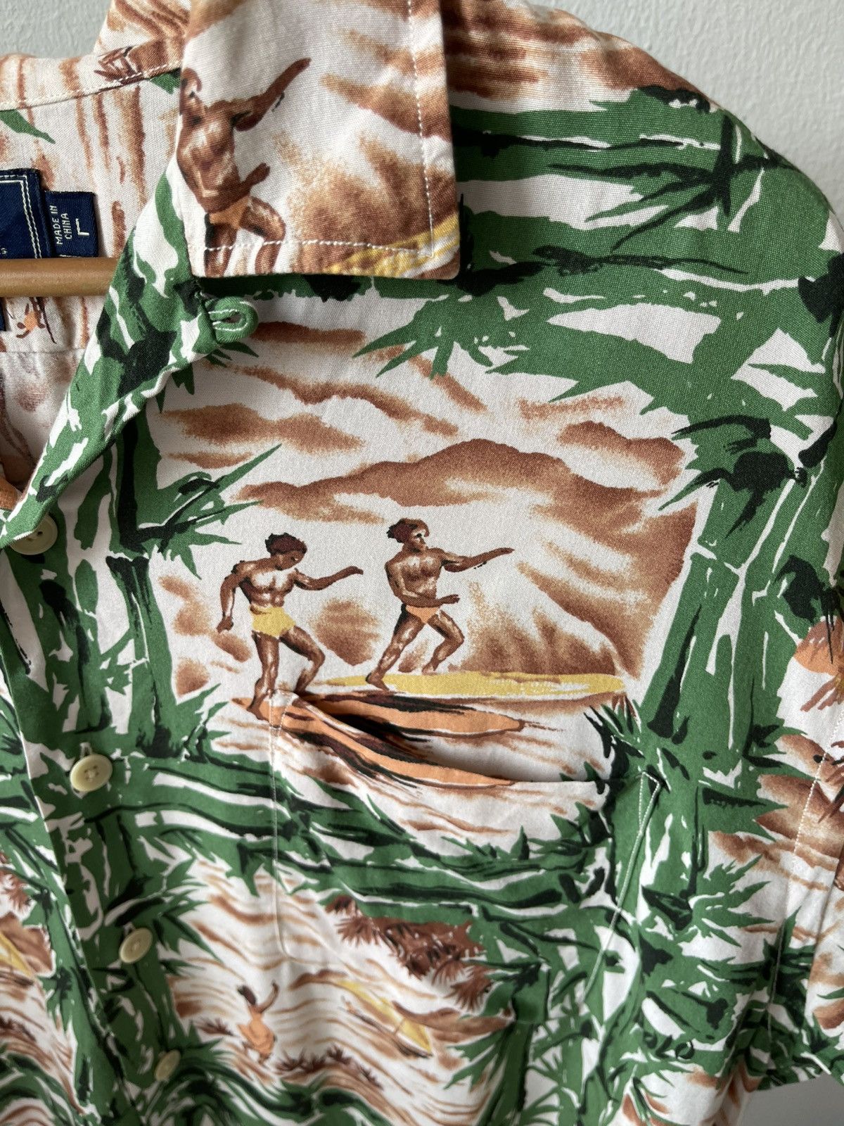 Polo Ralph Lauren 90s Polo Sport Ralph Lauren Rayon Surf Motif Shirt A1 Size US L / EU 52-54 / 3 - 8 Thumbnail