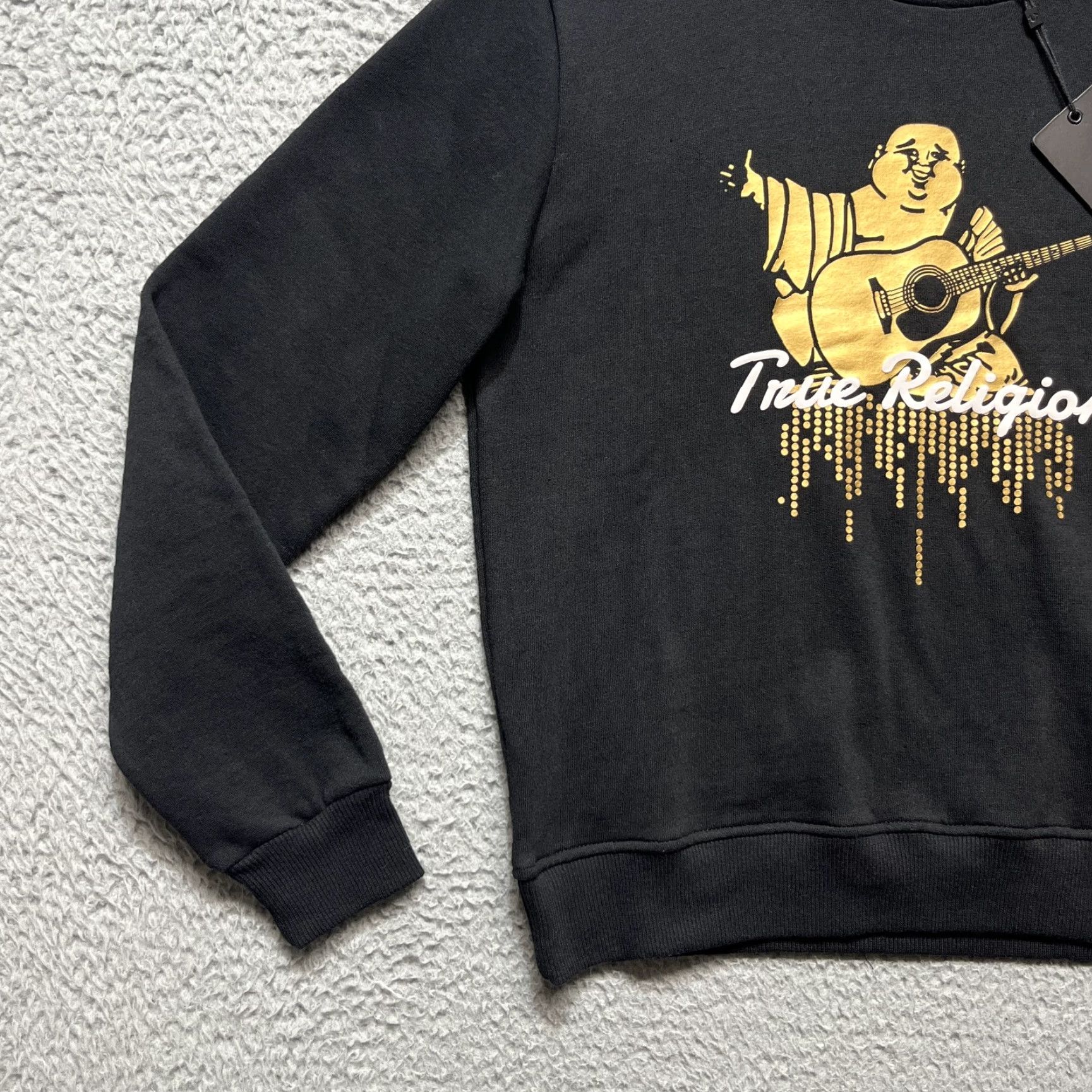 True Religion VINTAGE True Religion Sweatshirt Womens Small Black Buddha Dot Crewneck Gold Graphic Size S / US 4 / IT 40 - 3 Thumbnail