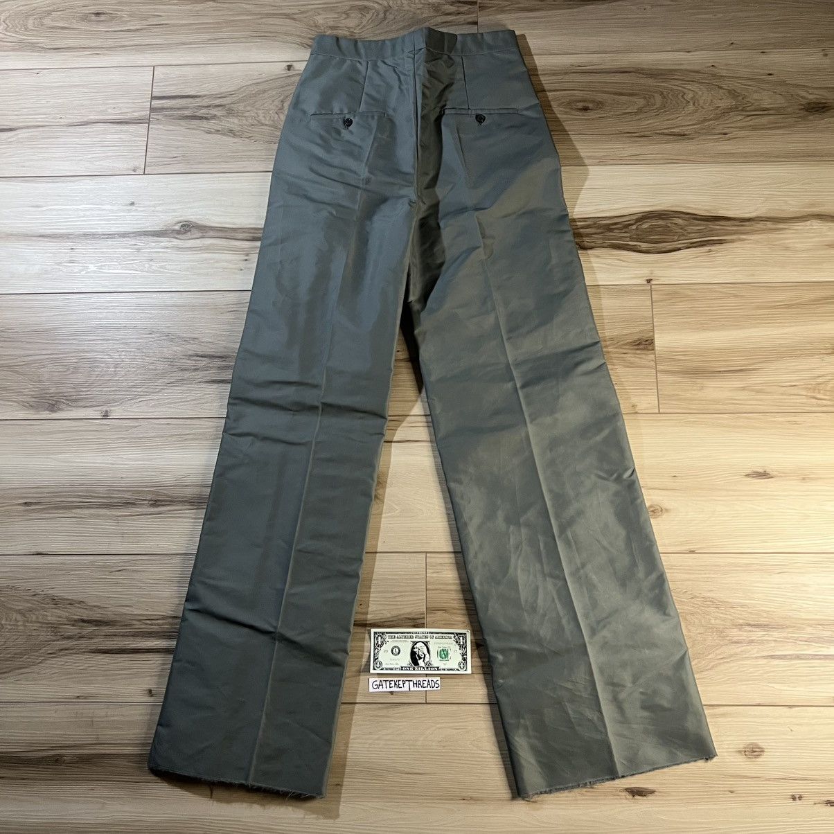 Rick Owens Rick Owens SS18 “Dirt” Sage Soul Train Nylon Trousers Size US 31 - 10 Thumbnail