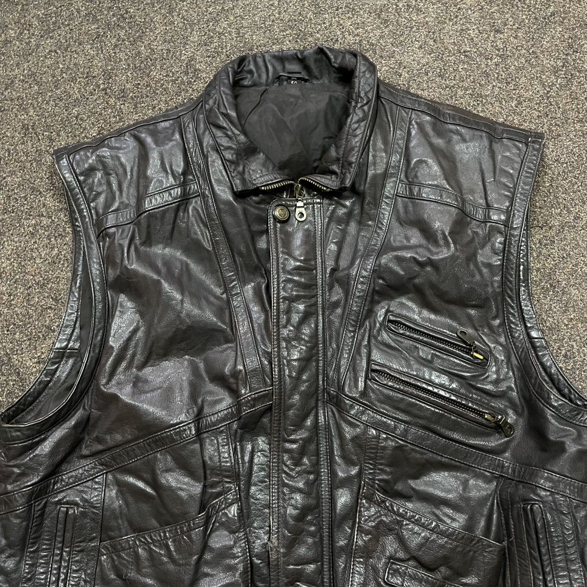 Vintage Vintage Y2K Black Leather Quilted Vest Oversized Streetwear Size US XL / EU 56 / 4 - 5 Thumbnail