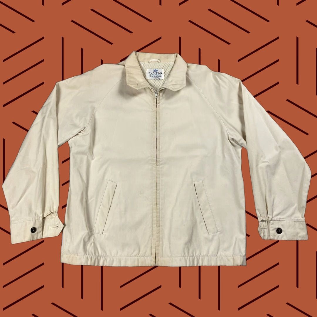 Vintage VINTAGE 1960s Puritan Womens Ivory GABARDINE Lightweight Windbreaker Jacket M/L Girls Size M / US 6-8 / IT 42-44 - 1 Thumbnail