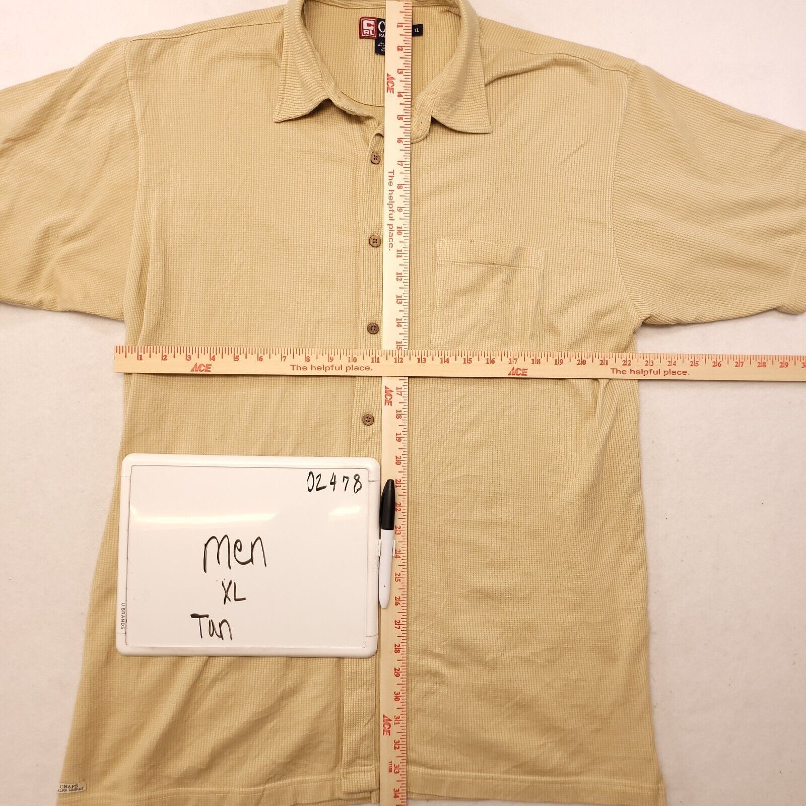 Chaps Chaps Ralph lauren Short Sleeve Shirt Mens Size XL Beige Size US XL / EU 56 / 4 - 6 Thumbnail