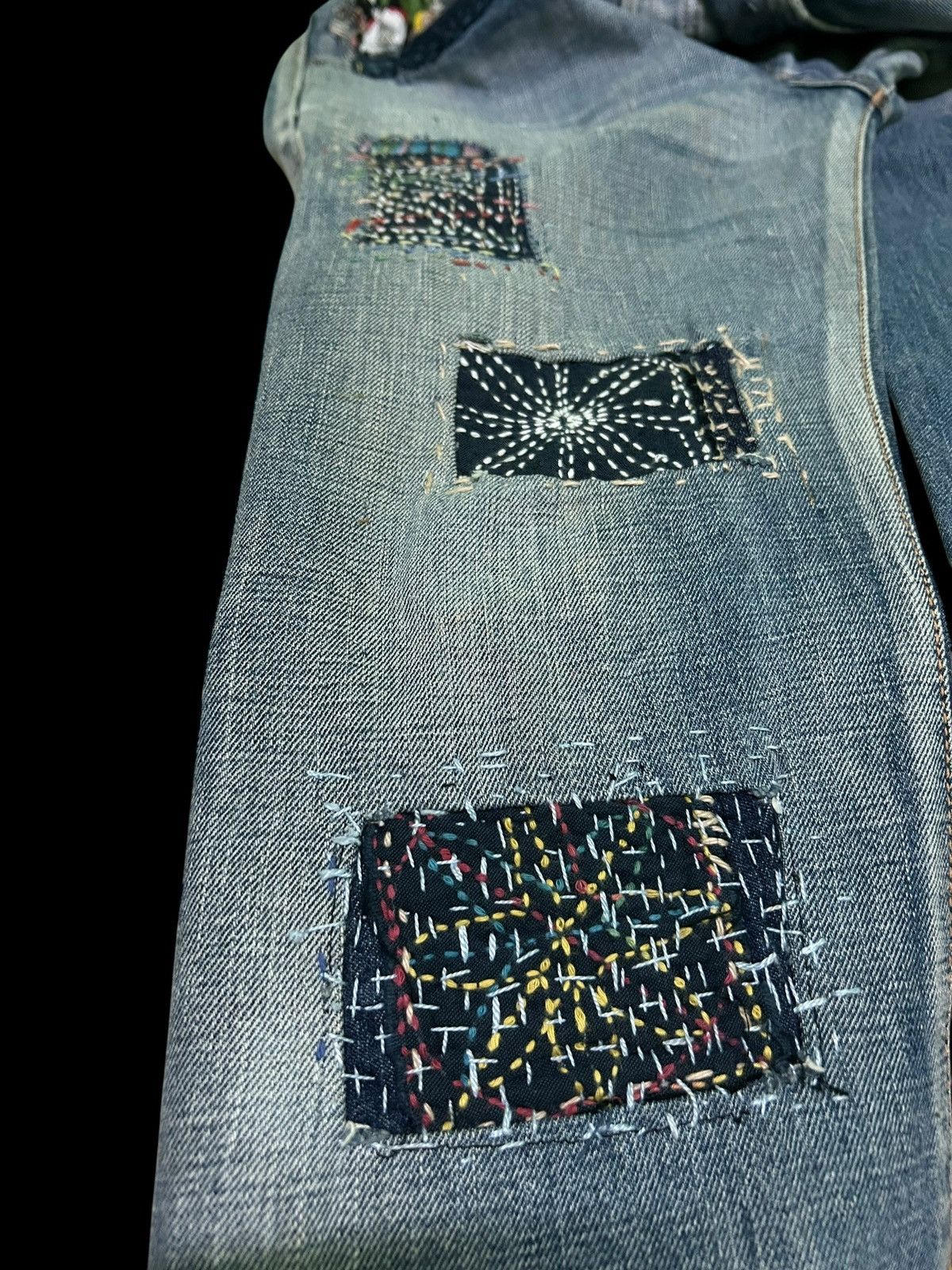 Edwin × Kapital × Vintage 🔥 VINTAGE EDWIN SELVEDGE DISTRESSED CUSTOM MADE DENIM JEANS Size US 34 / EU 50 - 9 Thumbnail