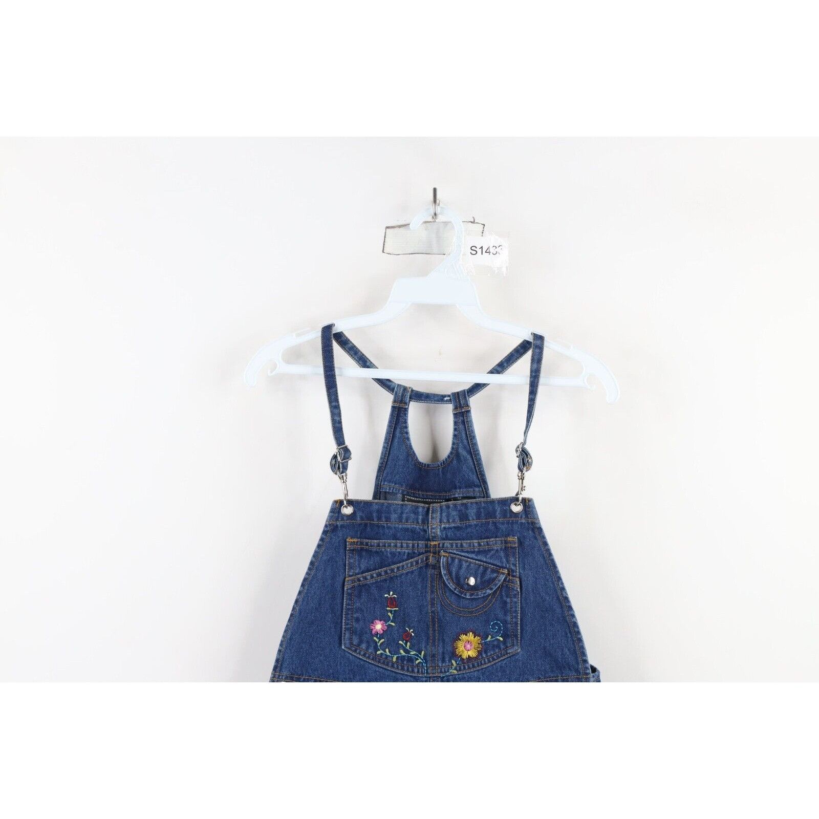 Vintage Vintage 90s Looney Tunes Tweety Bird Flower Denim Overalls Size 34" / US 12 / IT 48 - 2 Thumbnail