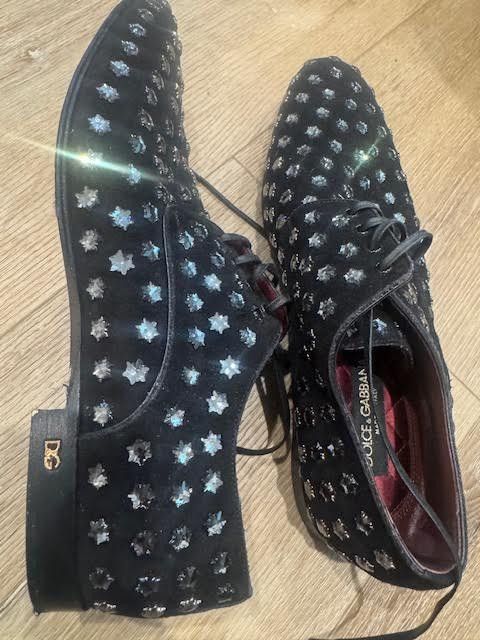 Dolce & Gabbana Dolce and Gabbana Crystal Star Suede Studded Derby Size US 8.5 / EU 41-42 - 4 Thumbnail