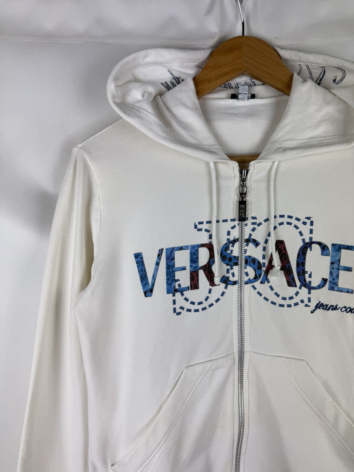 Versace Jeans Couture Versace Jeans Couture Y2K Studded Big Logo Full Zip Hoodie Size S / US 4 / IT 40 - 4 Thumbnail