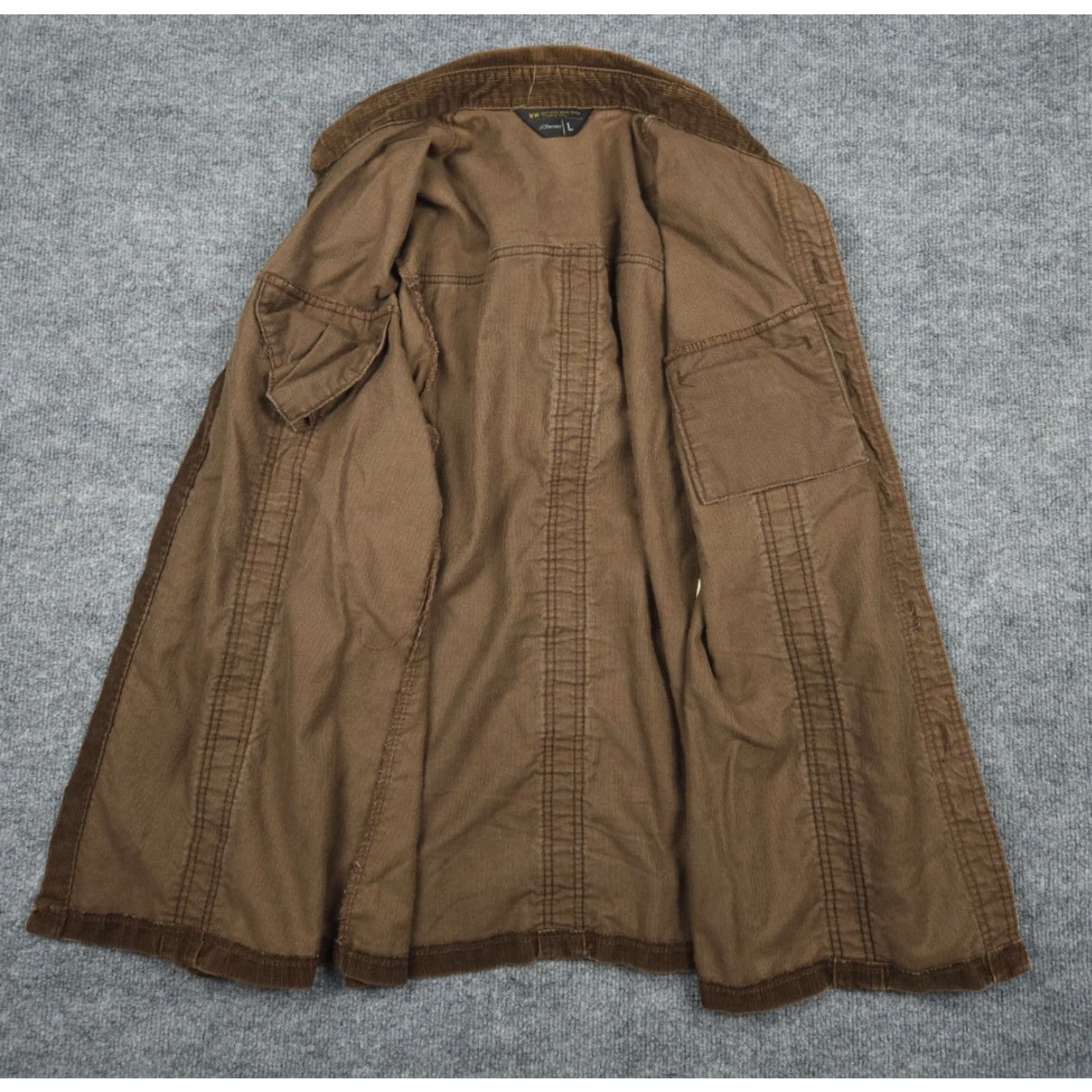 Vintage VINTAGE JC Penney Corduroy Shirt Men's L Brown Button-Up Pockets Thick Size US L / EU 52-54 / 3 - 3 Thumbnail