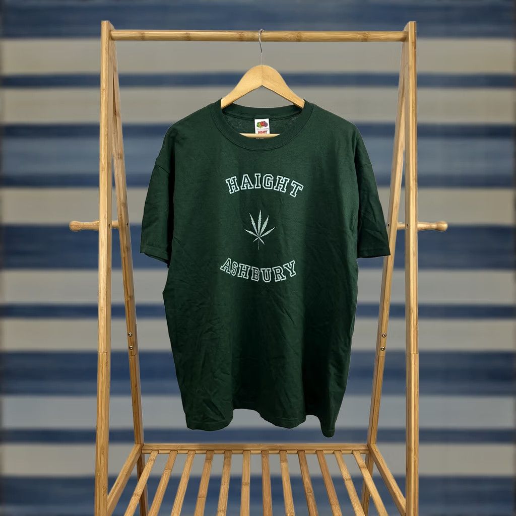 Fruit Of The Loom VTG Y2K Haight Ashbury Weed Marijuana Counterculture Hippie T-Shirt Size XL Men Green T-Shirt Size US XL / EU 56 / 4 - 1 Thumbnail