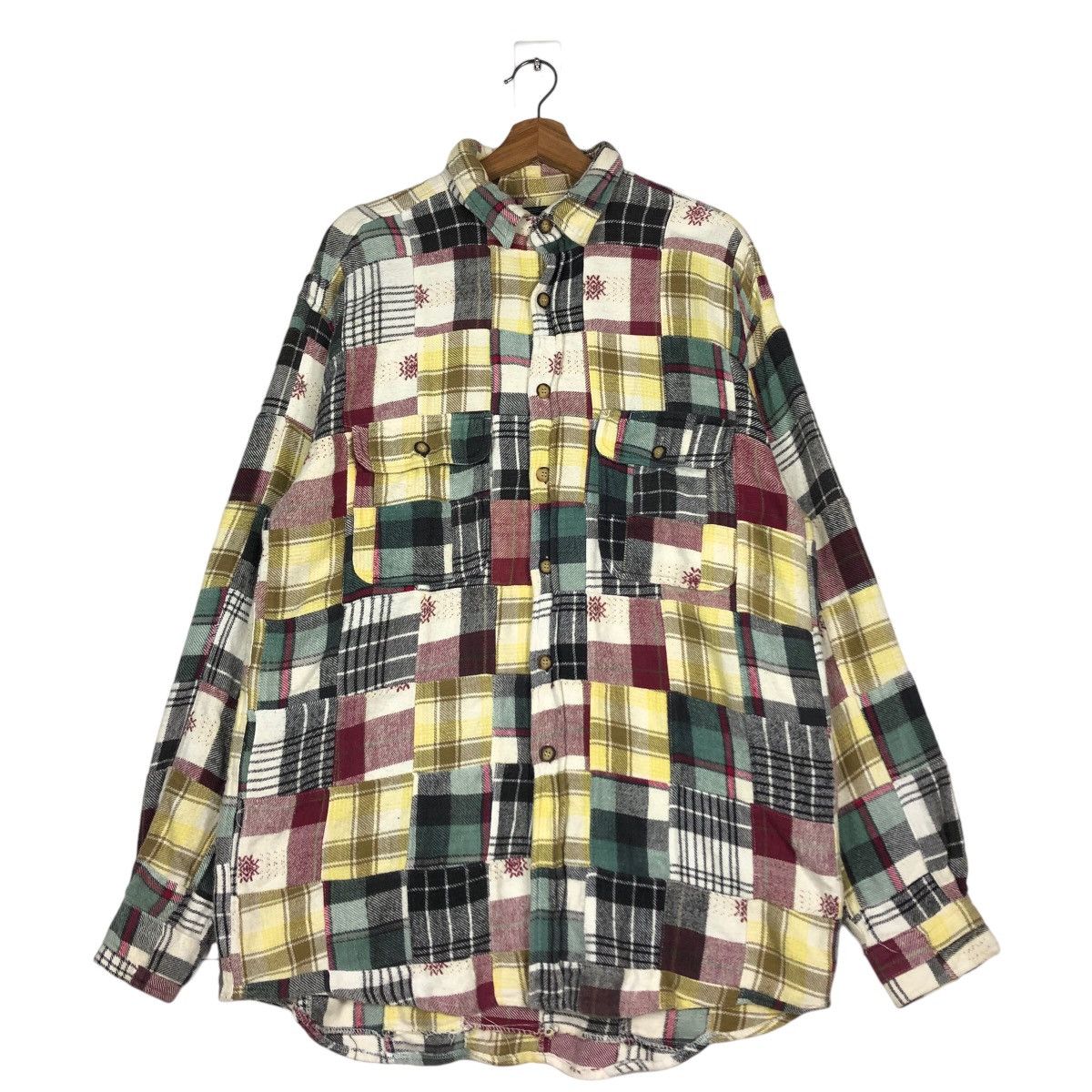 Flannel 🔥Vtg Flannel Jacket Patchwork Design Kearney House Japan Size US L / EU 52-54 / 3 - 1 Thumbnail