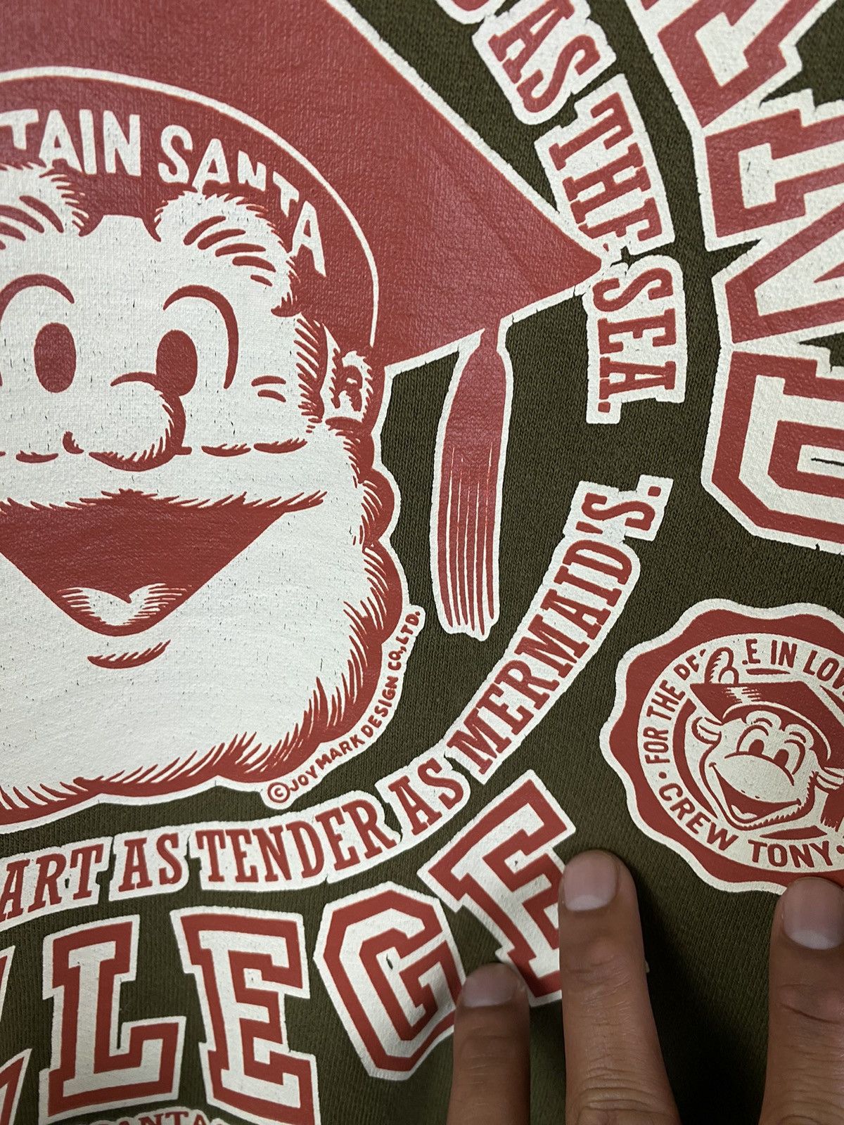 Vintage Vintage College Captain Santa Crewneck Green Rare Size US L / EU 52-54 / 3 - 5 Thumbnail