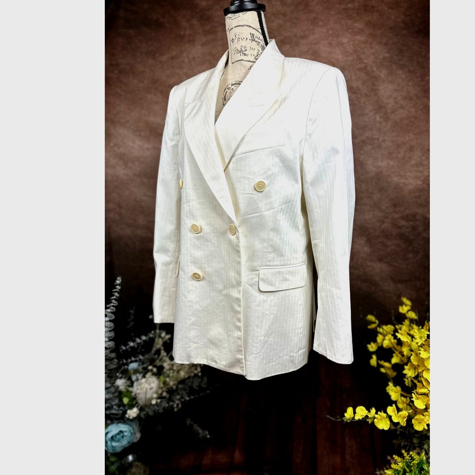 Zadig & Voltaire Zadig & Voltaire Vina Coton Blazer - Cream- size 40 (4) Size S / US 4 / IT 40 - 10 Thumbnail