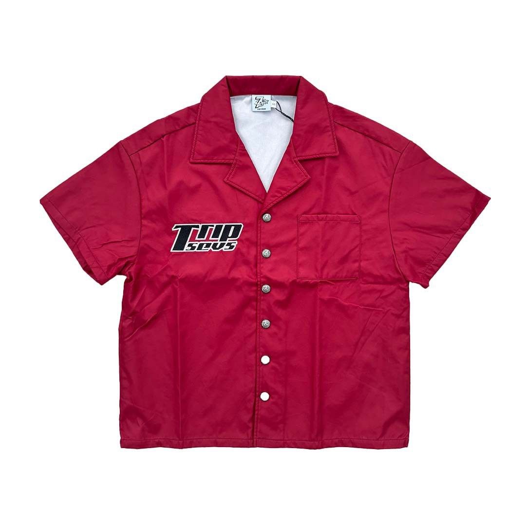 TRIPLE SEVENS Triple Sevens Red Nylon Button Up Size US M / EU 48-50 / 2 - 1 Thumbnail