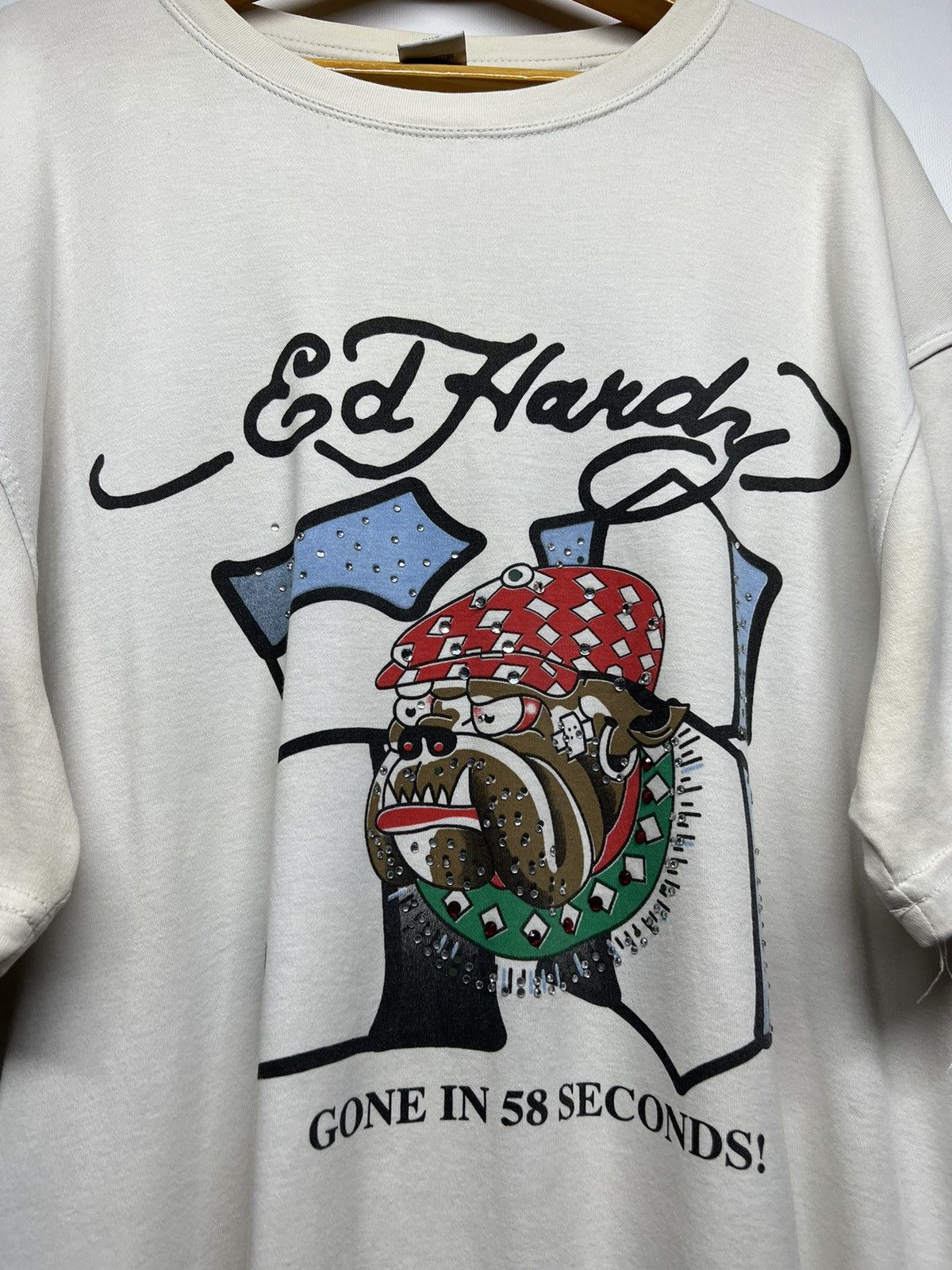 Ed Hardy Vintage Y2k Thrashed Ed Hardy Japan Dog 🐶 T-Shirt 00’s Size US XXL / EU 58 / 5 - 7 Thumbnail