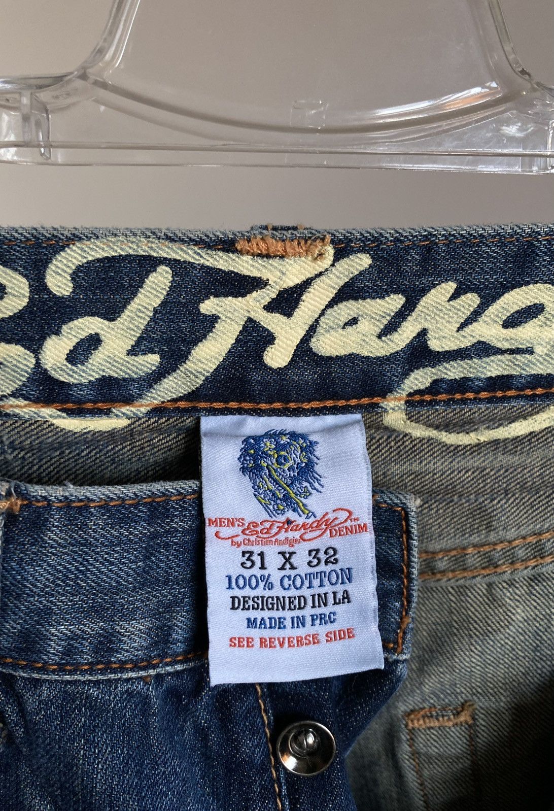 Ed Hardy by Christian Audigier Denim Jeans Big Logo Pants