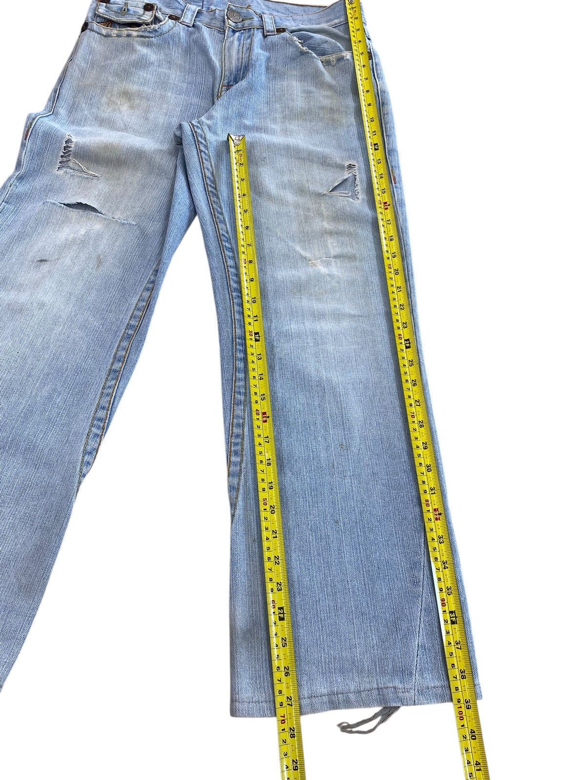 True Religion True Religion Acid Blue Wash Ripped Style Baggy Jeans Size US 31 - 8 Thumbnail