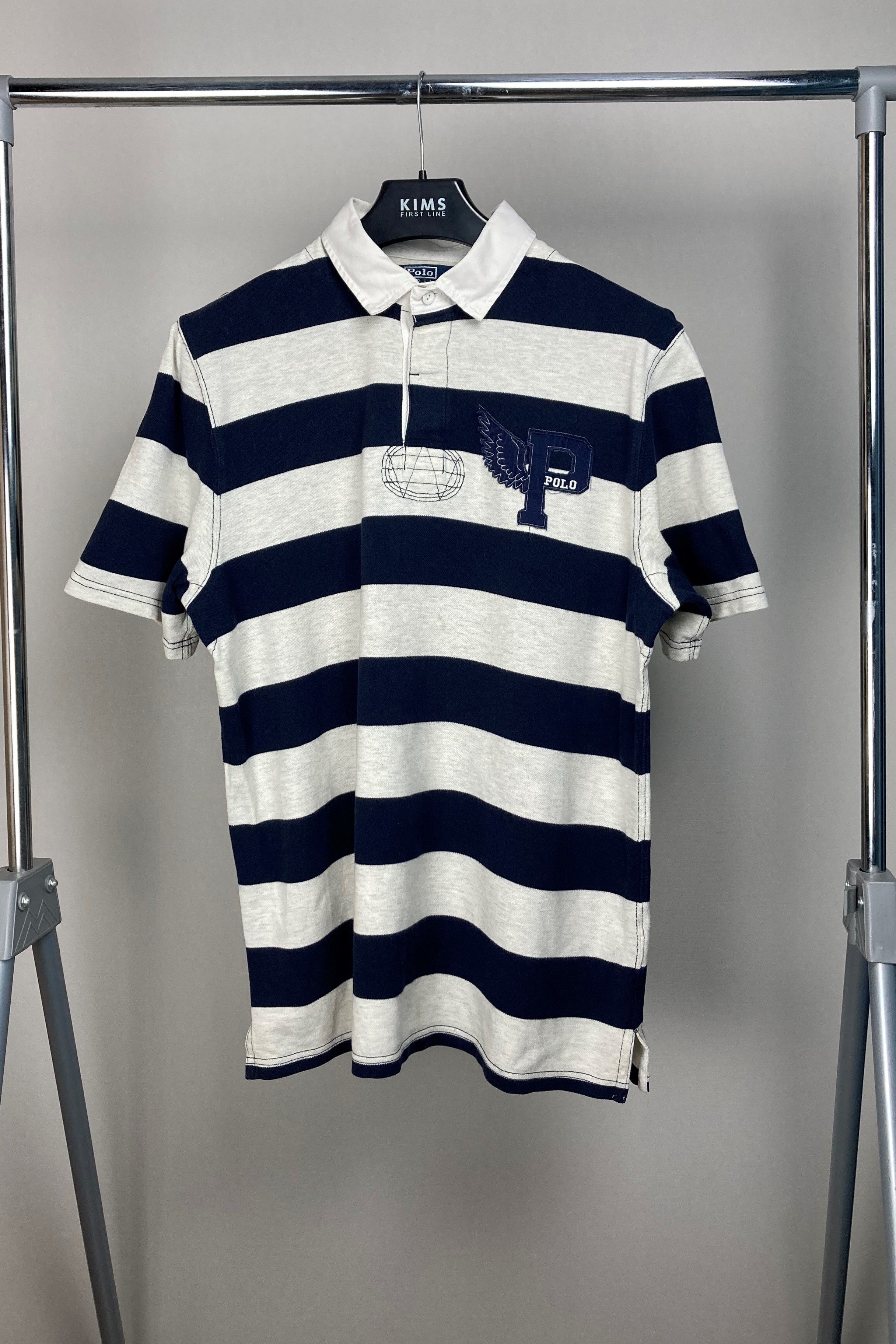 Polo Ralph Lauren PRL Ralph Lauren P-Wing Stripped Cheef Keef Polo Shirt 90s Size US XL / EU 56 / 4 - 1 Thumbnail
