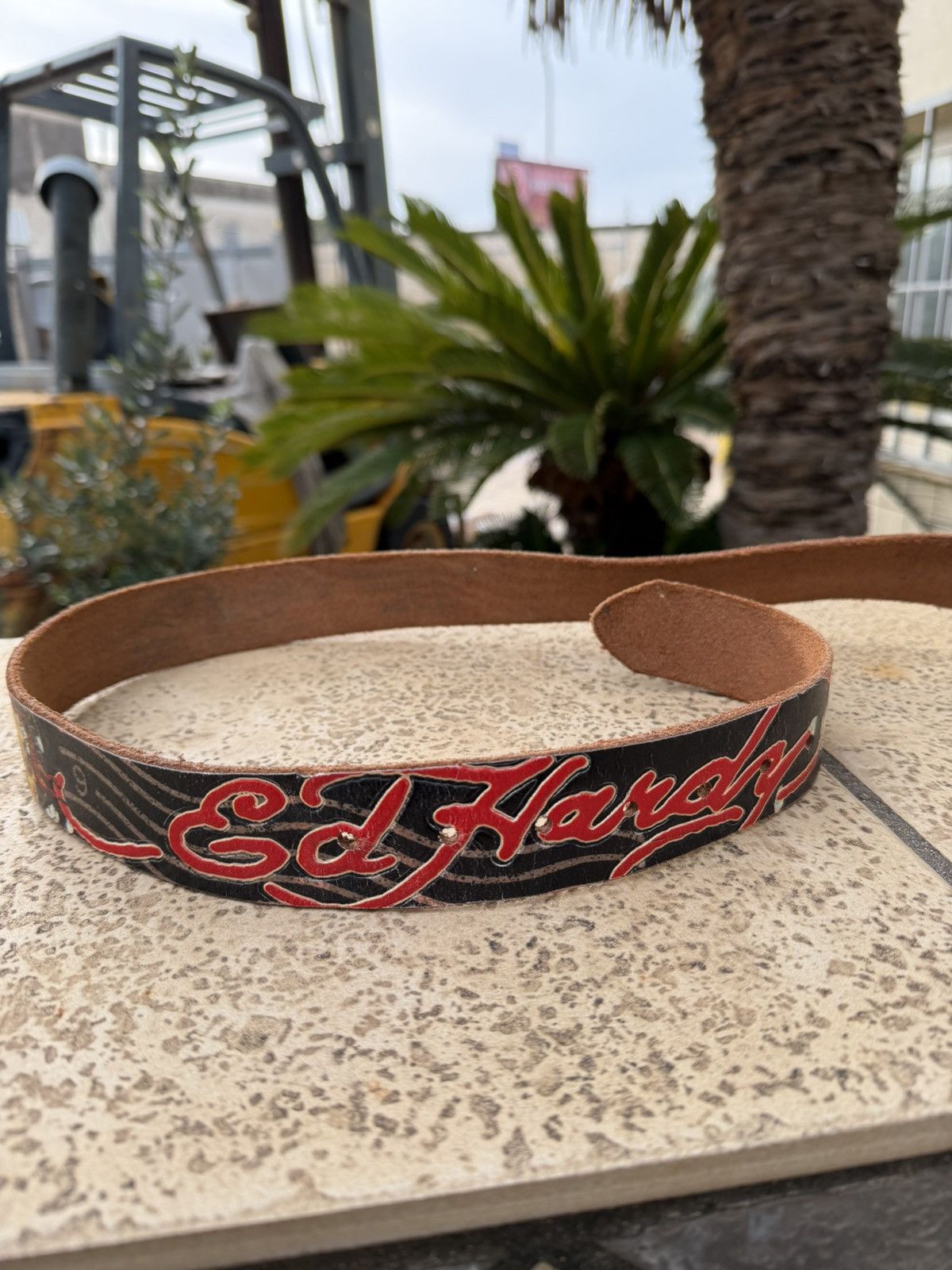 Ed Hardy Ed Hardy Leather Belt Brown Size ONE SIZE - 4 Thumbnail