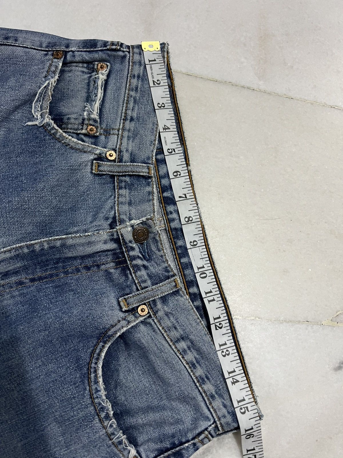 Levi's × Levi's Vintage Clothing 🌈90s Levis 512 Distress Light Wash Baggy Jean Size US 30 / EU 46 - 10 Thumbnail