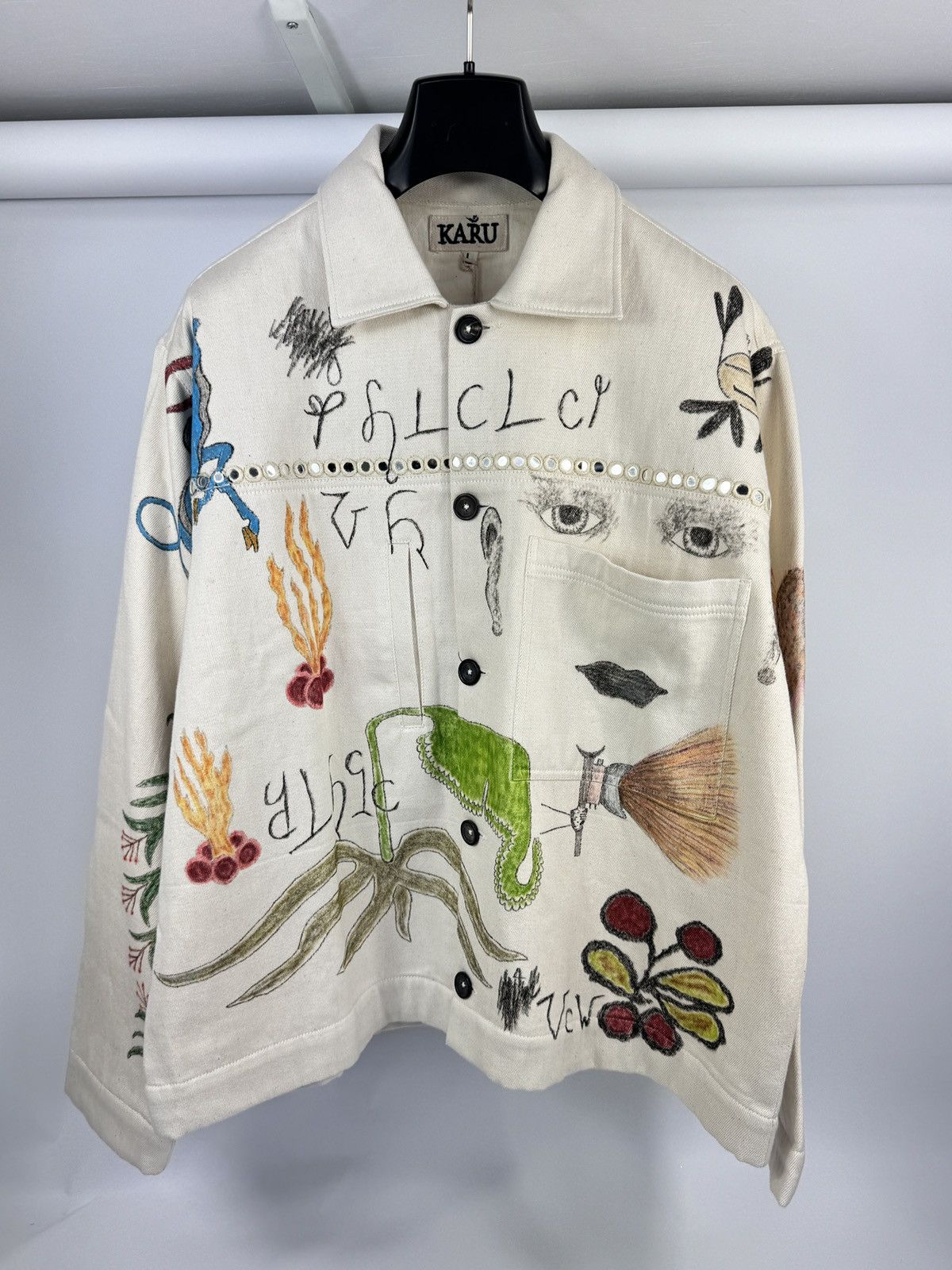 Kartik Research x Small Talk Studio Karu Embellished Printed Denim Jacket Size US L / EU 52-54 / 3 - 1 Thumbnail
