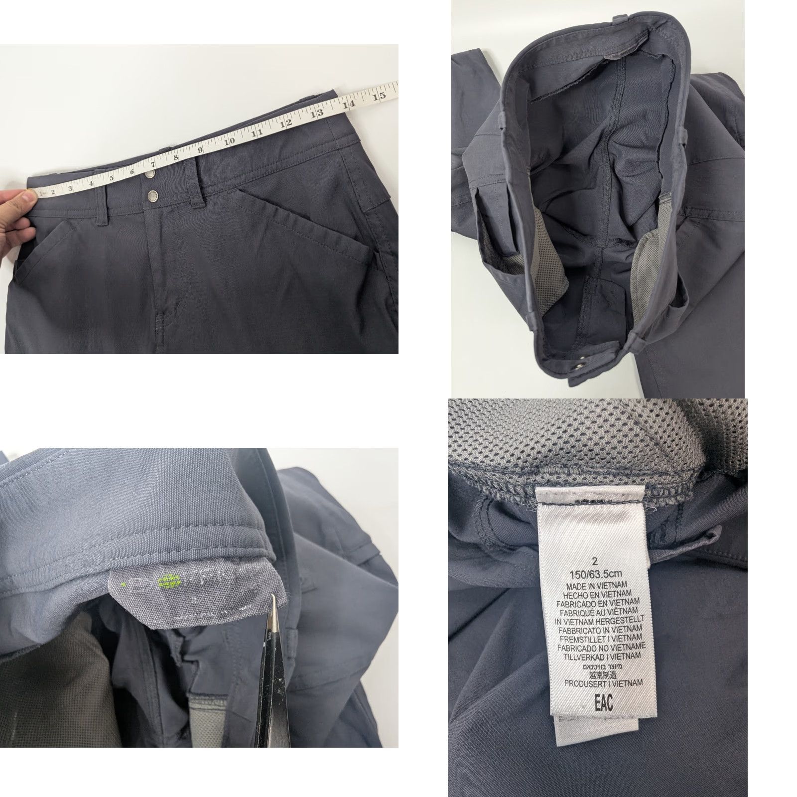 ExOfficio Exofficio Womens Moraine Cargo Pants Grey Size 2 Lightweight Hiking Outdoors Size 26" / US 2 / IT 38 - 8 Thumbnail