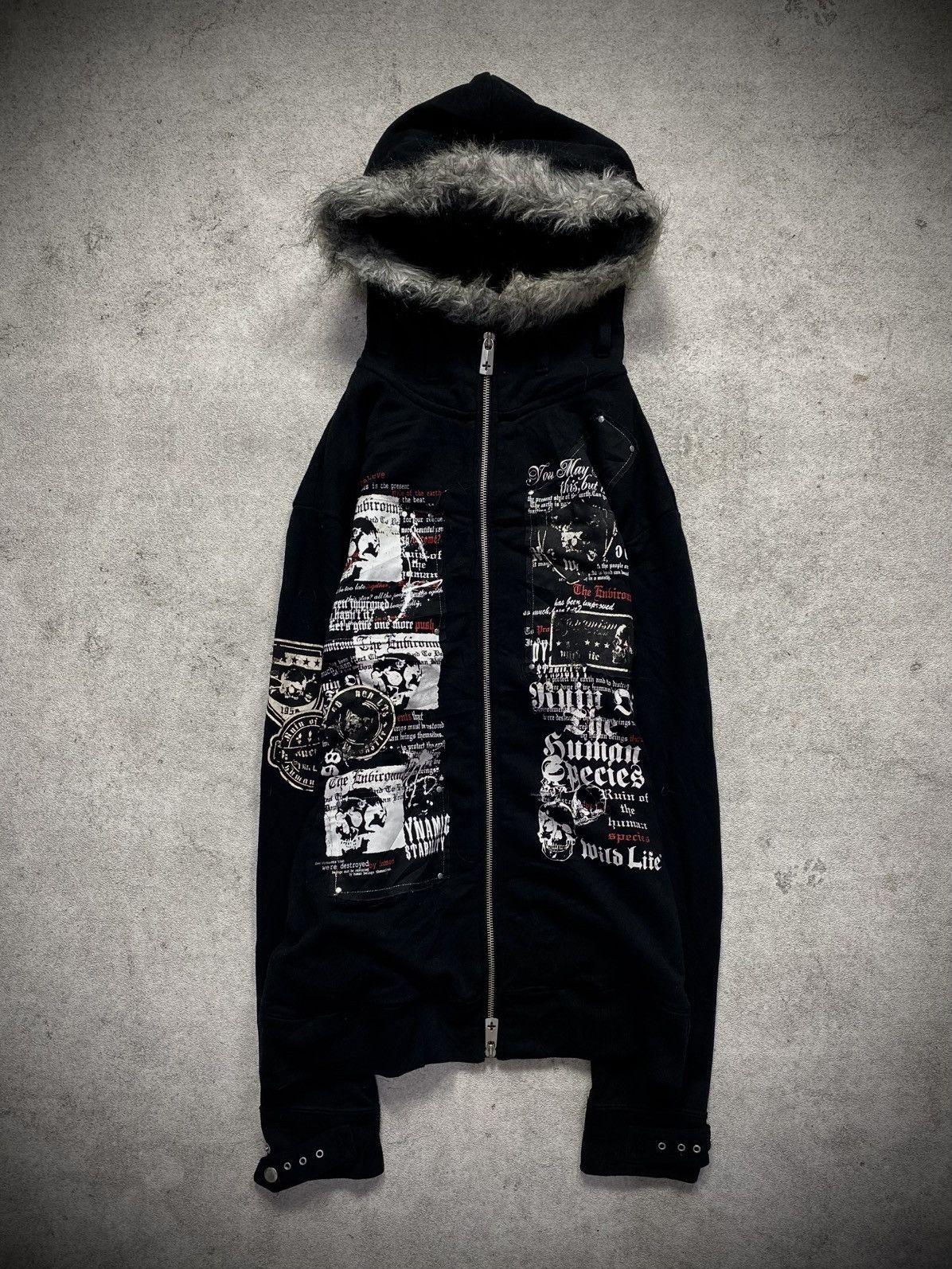 KMRii 00s Wildlife Punk Fauxfur Poem Double zipper hoodie Size US M / EU 48-50 / 2 - 1 Thumbnail