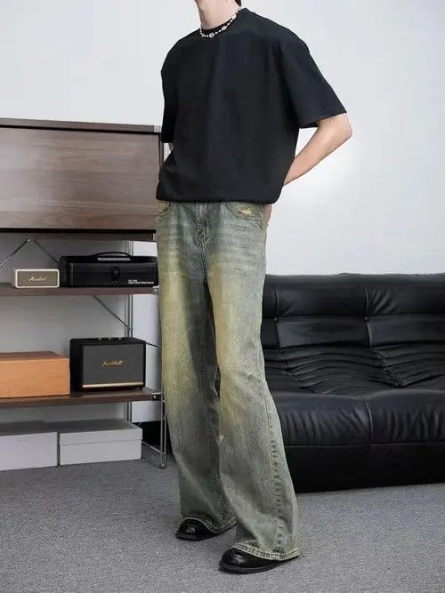 Japanese Brand × Jean Vintage distressed wide-leg draped jeans Size US 32 / EU 48 - 3 Thumbnail