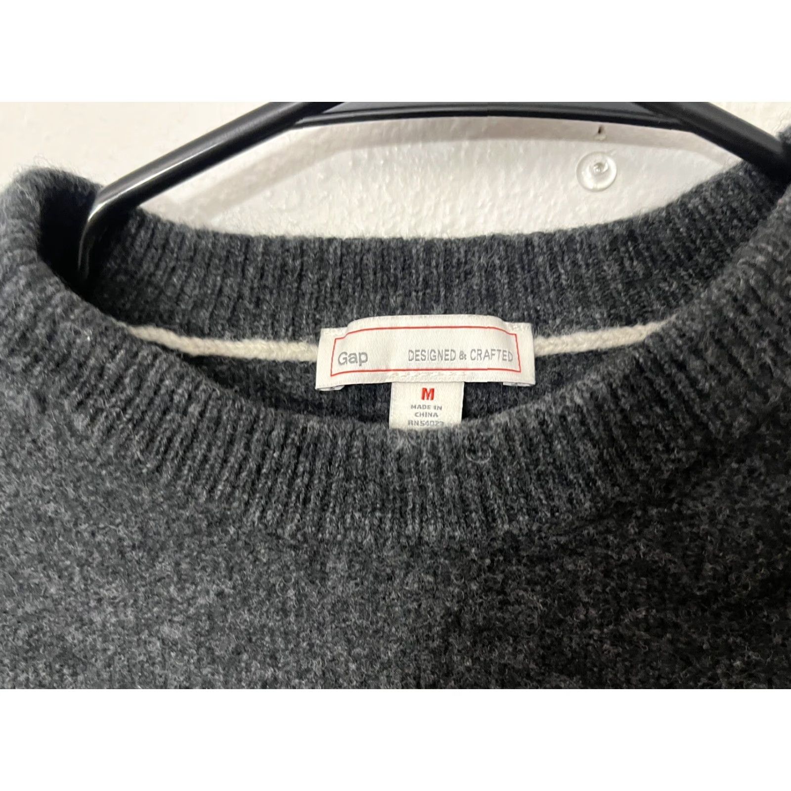 Gap Gap Knit Sweater Women’s Gray Striped Nylon Lambswool Size M Crew Neck Pullover Casual Fall Winter Spring Size M / US 6-8 / IT 42-44 - 2 Thumbnail