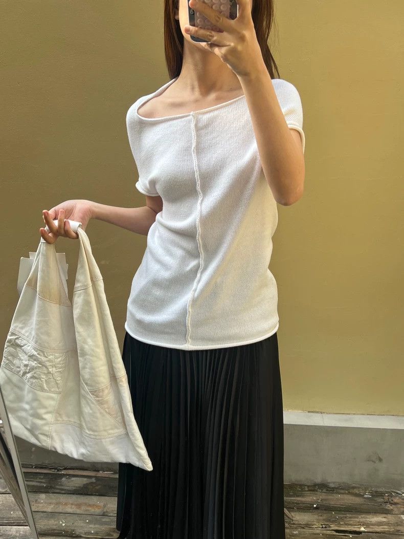 Yohji Yamamoto Yohji Yamamoto size 3 White knit top vest 2506-Nextarrow Size M / US 6-8 / IT 42-44 - 5 Thumbnail