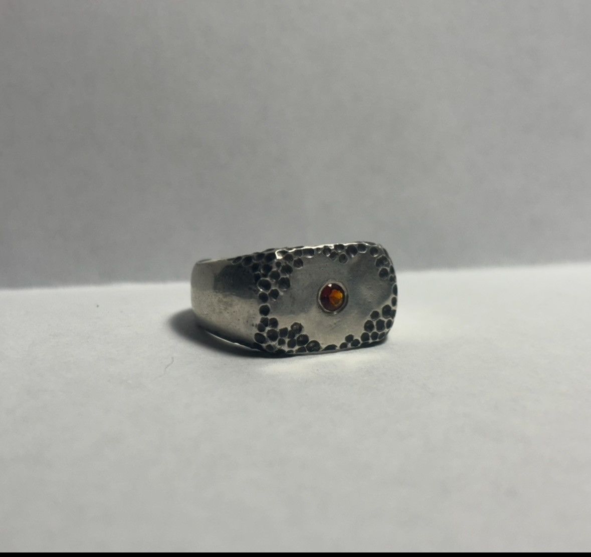 Handmade Size 9.5 Fire Citrine 925 Signet Ring Size ONE SIZE - 1 Thumbnail