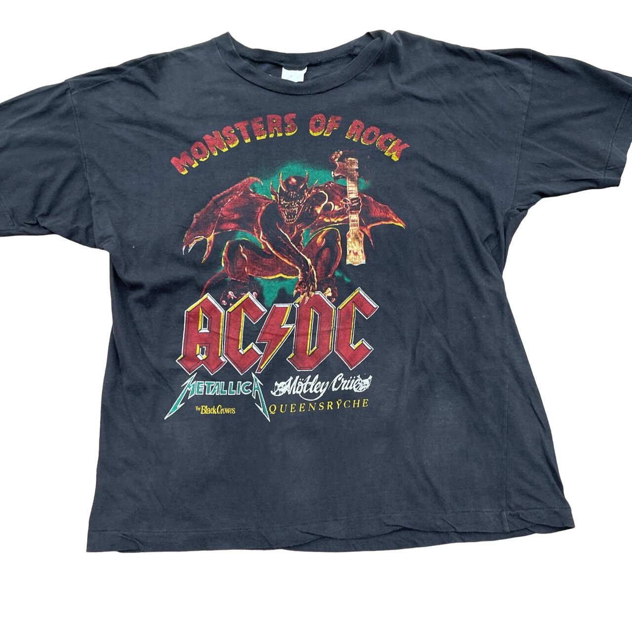 Vintage 90s AC/DC Monsters of Rock Concert tour Boxy Fit Rar