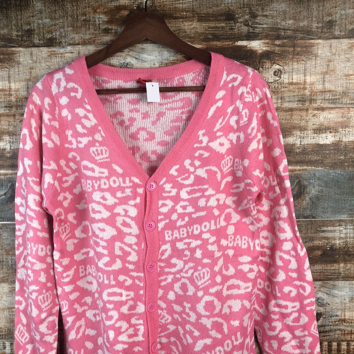 Japanese Brand DL Baby Doll Pink Cardigan Knitwear #C673 Size S / US 4 / IT 40 - 5 Thumbnail