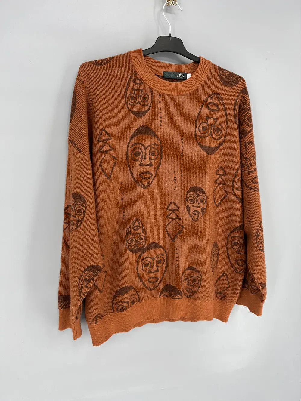 Japanese Brand Vintage 90s Wool Sweater Skulls Dead Face Band Rock Stree Size US XL / EU 56 / 4 - 2 Thumbnail
