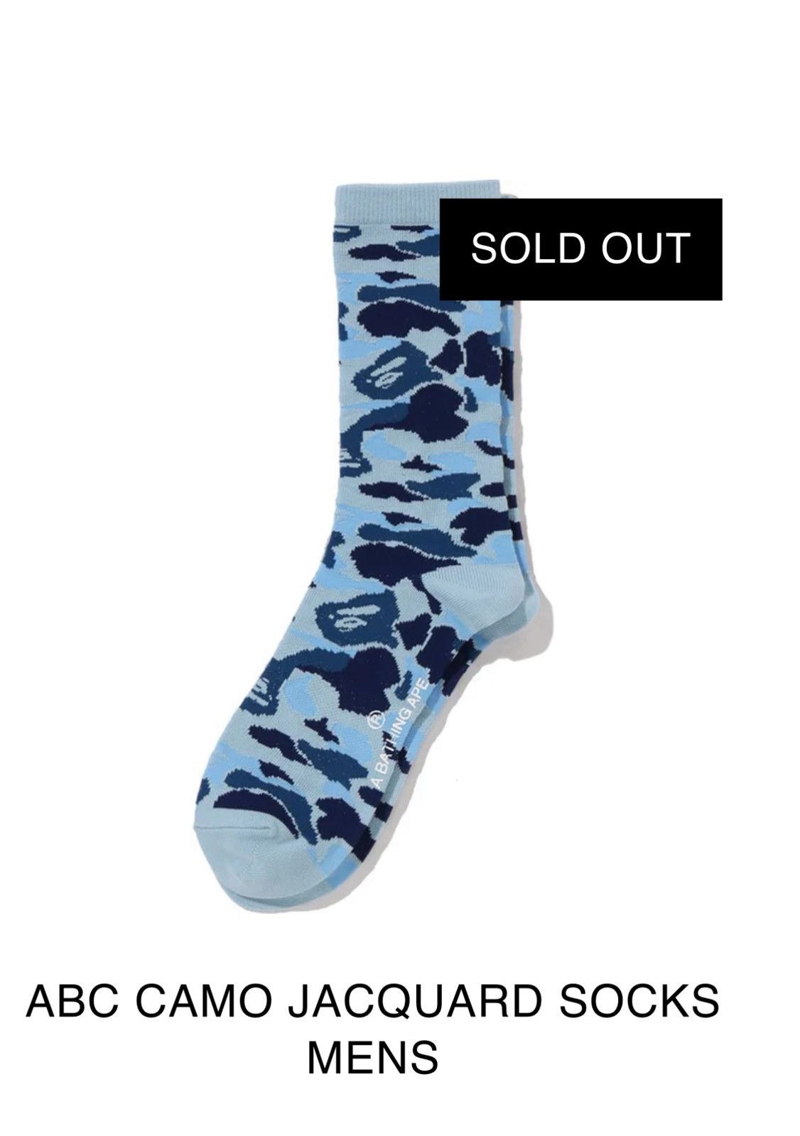 Bape (L) Bape Blue ABC camo socks Size 44 - 1 Thumbnail