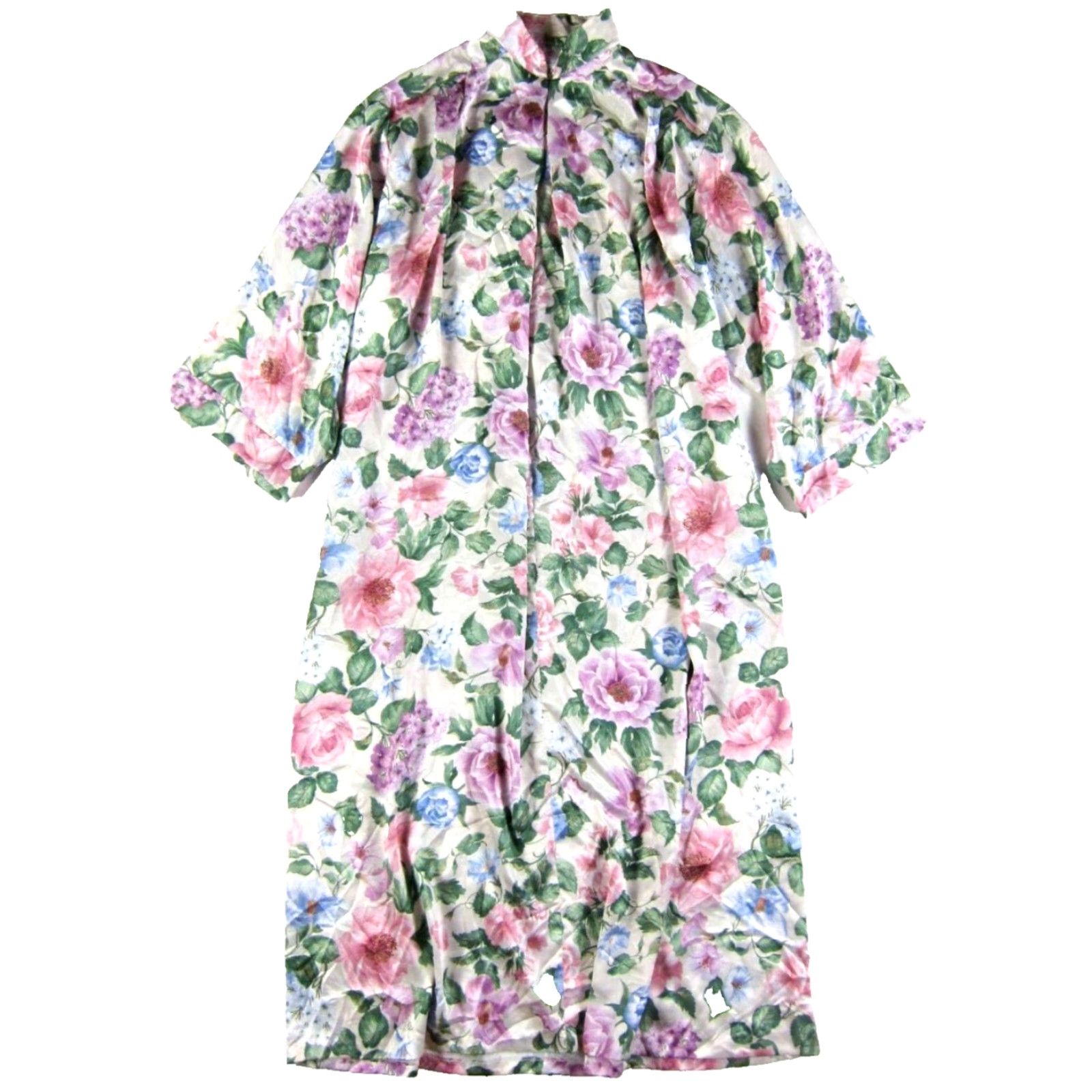 Vintage VINTAGE Brownstone Studio New York Pink Floral Long Sleeve Pocket Muumuu House Dress XL Size XL / US 12-14 / IT 48-50 - 2 Thumbnail