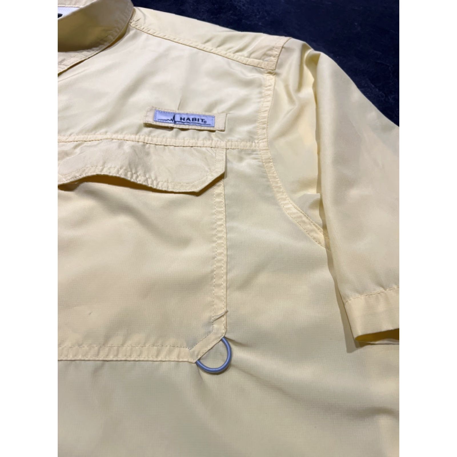 Habitat Habit Men's 3XL Yellow Short Sleeve Fishing Shirt Solar Factor UPF 40+ Button-Up Casual Size US XXL / EU 58 / 5 - 3 Thumbnail