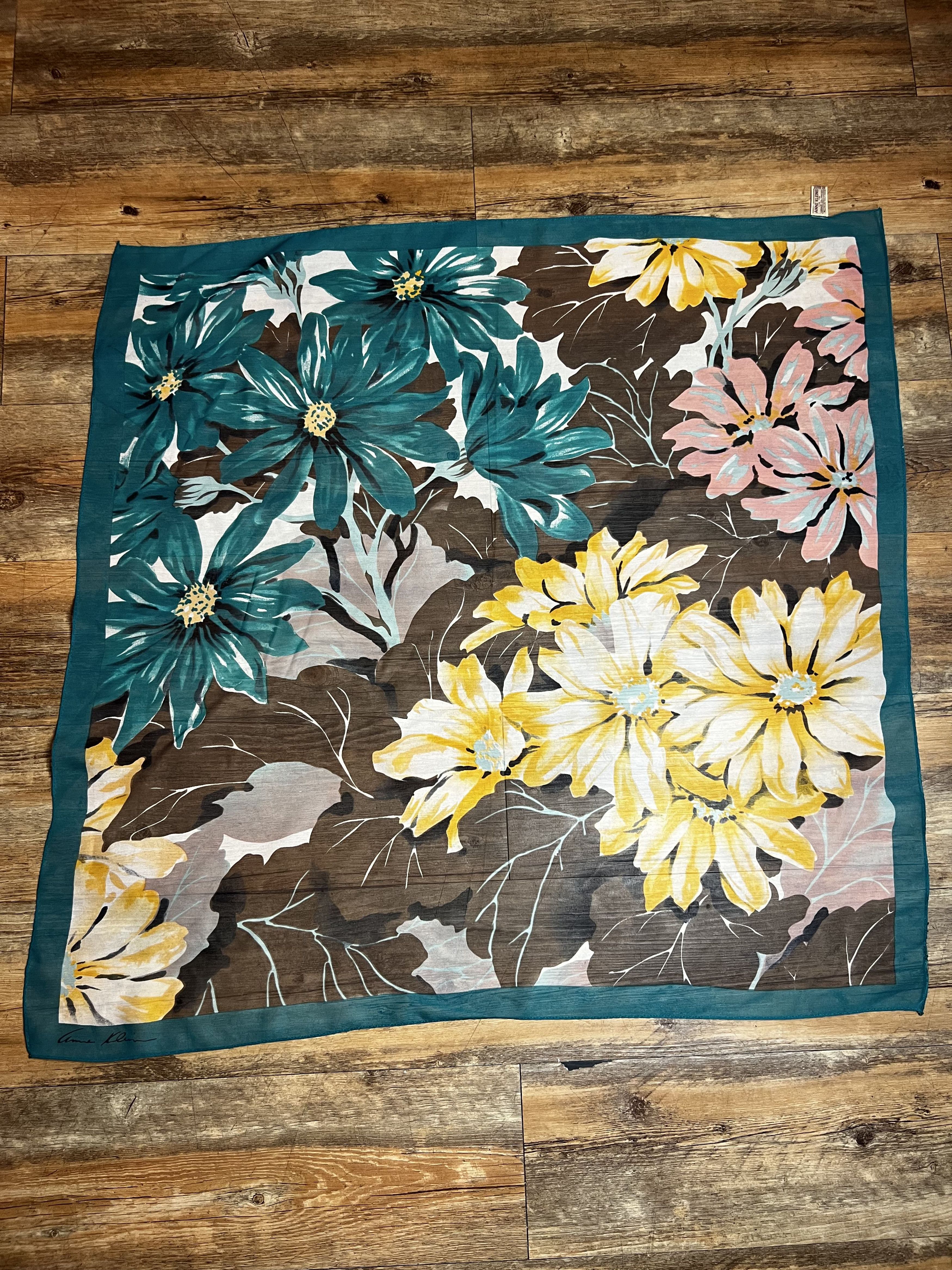 Anne Klein Vintage 1990's Anne Klein for Vera Floral Silk Scarf Size ONE SIZE - 2 Thumbnail