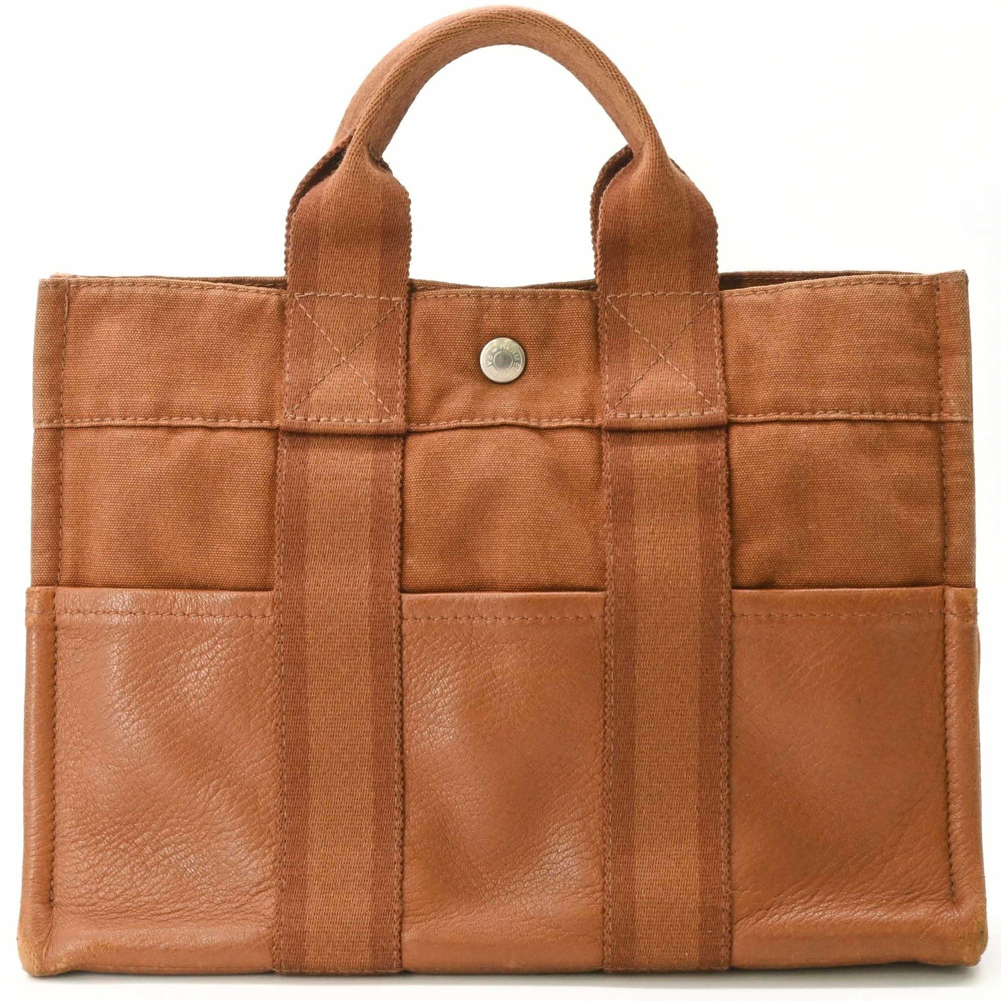Hermes HERMES Fourre-Tout PM Handbag Tote, Half Leather Canvas Brown Size ONE SIZE - 1 Thumbnail