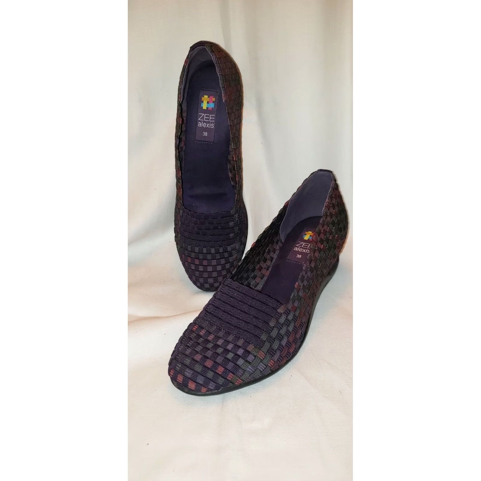 ALEXIS ZEE ALEXIS PURPLE WOVEN WEDGE WOMEN'S SIZE 7.5M OR 38EU Casual Comfort Shoes Size US 8 / IT 38 - 3 Thumbnail