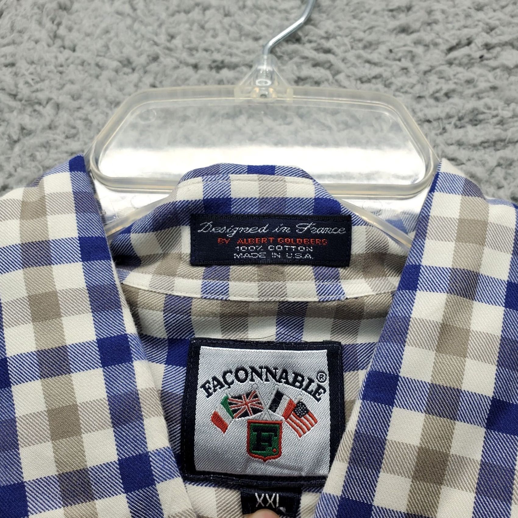 Faconnable Façonnable Shirt Men 2XL Multi Check Relaxed Button-Down Chest Pocket Collar Shirt Size US XXL / EU 58 / 5 - 6 Thumbnail